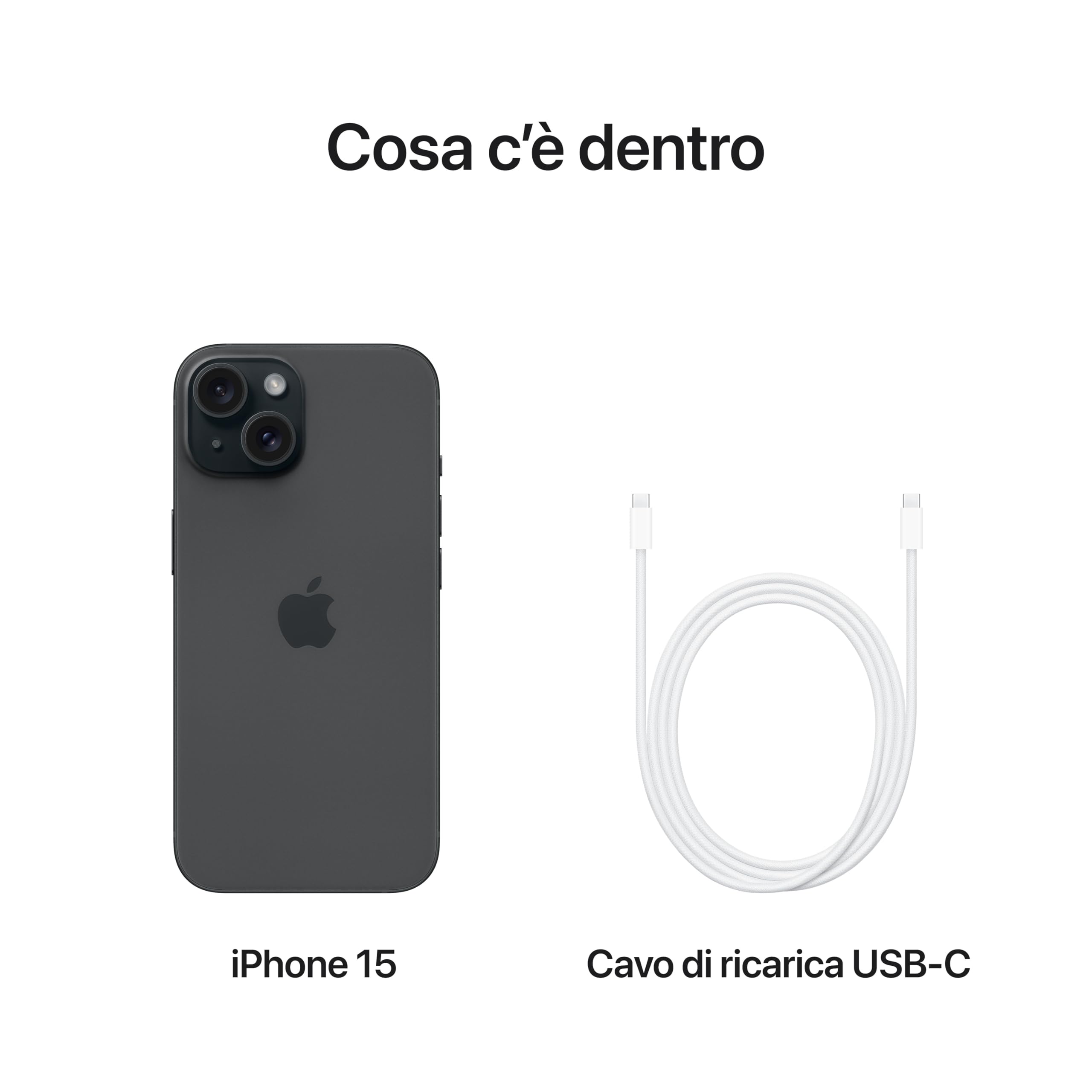 Apple iPhone 15 smartphone 128GB nero USB-C