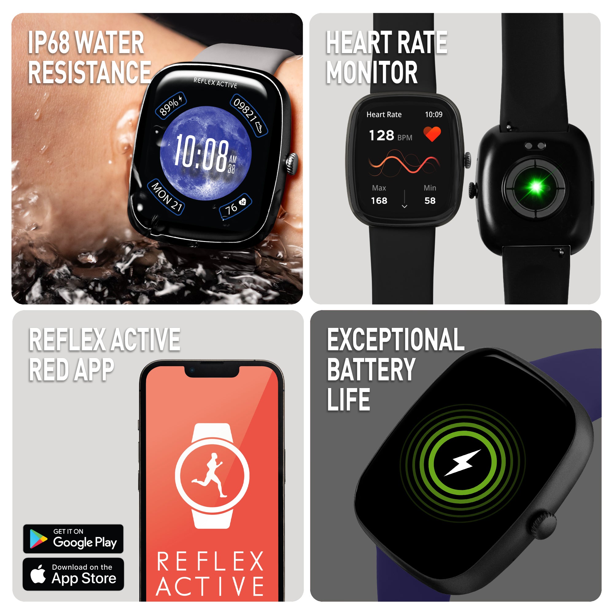 Reflex Active Nexus 100 C Smartwatch Nero Set 3 Cinturini IP68