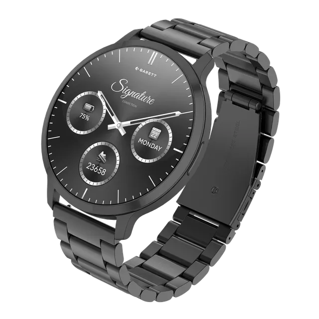 Garett Edge smartwatch nero acciaio con AMOLED