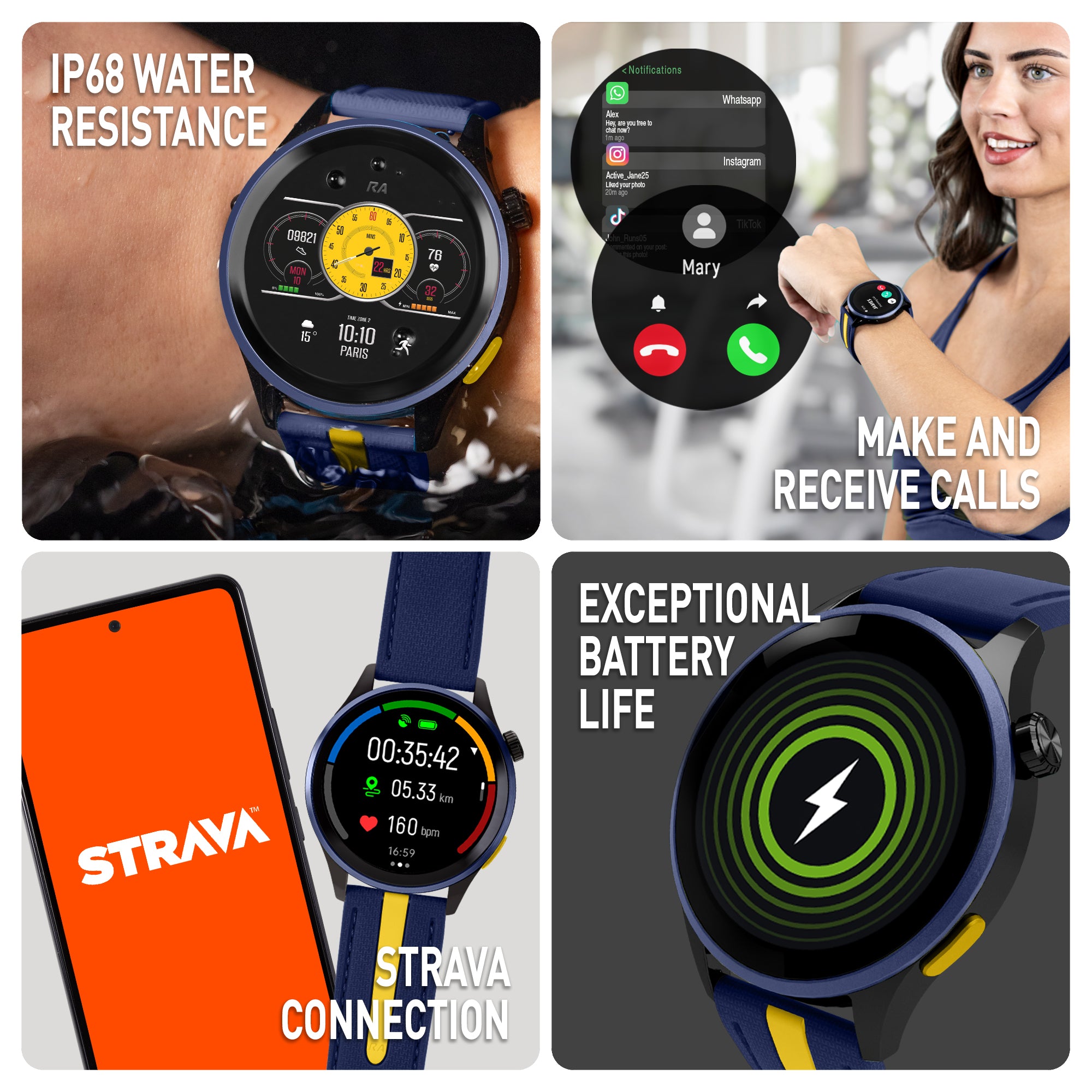 Reflex Active Venture 400 R smartwatch GPS blu giallo AMOLED