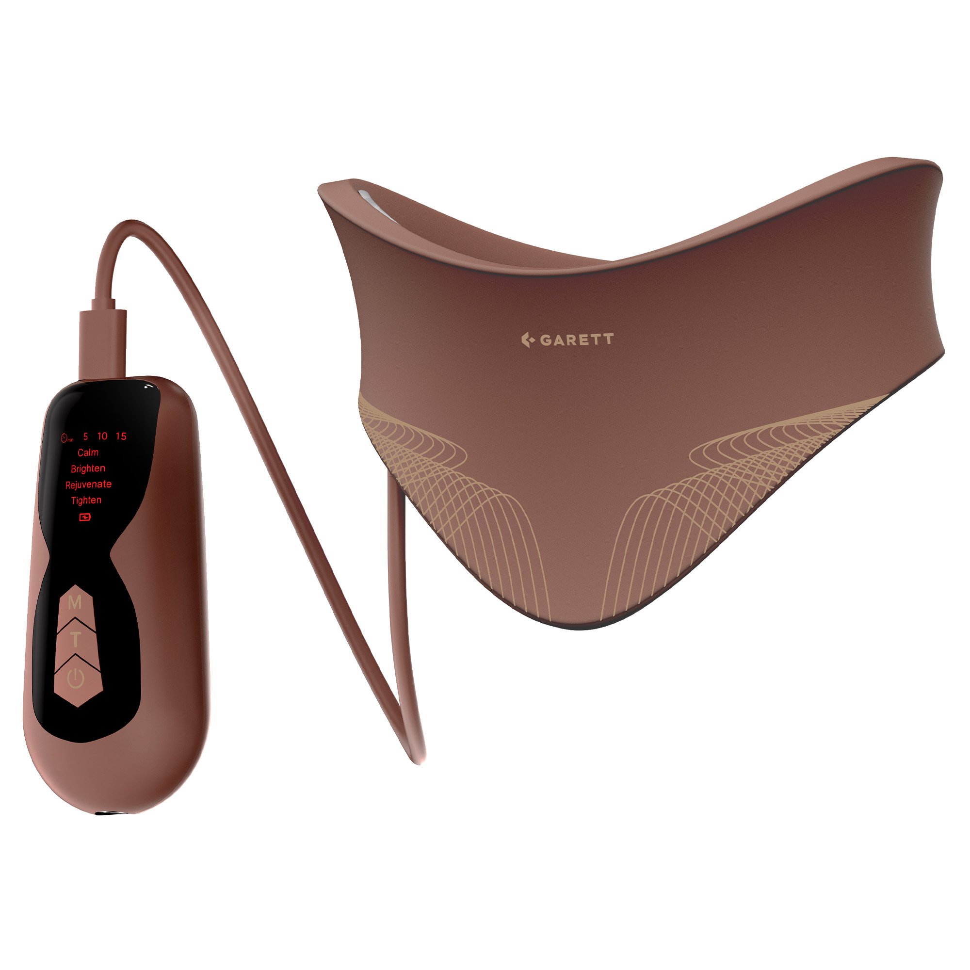 Garett Beauty Skin Ritual maschera LED viso collo marrone