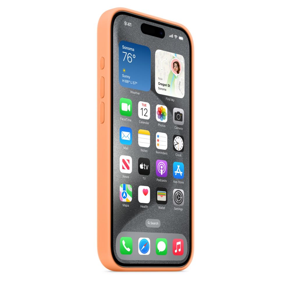 Apple iPhone 15 Pro Custodia MagSafe Silicone Aranciata