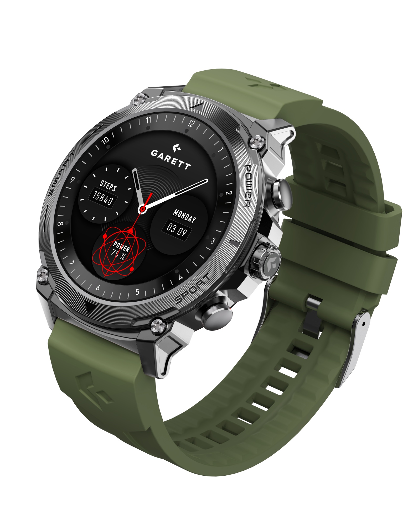 Garett Atom smartwatch AMOLED argento acciaio