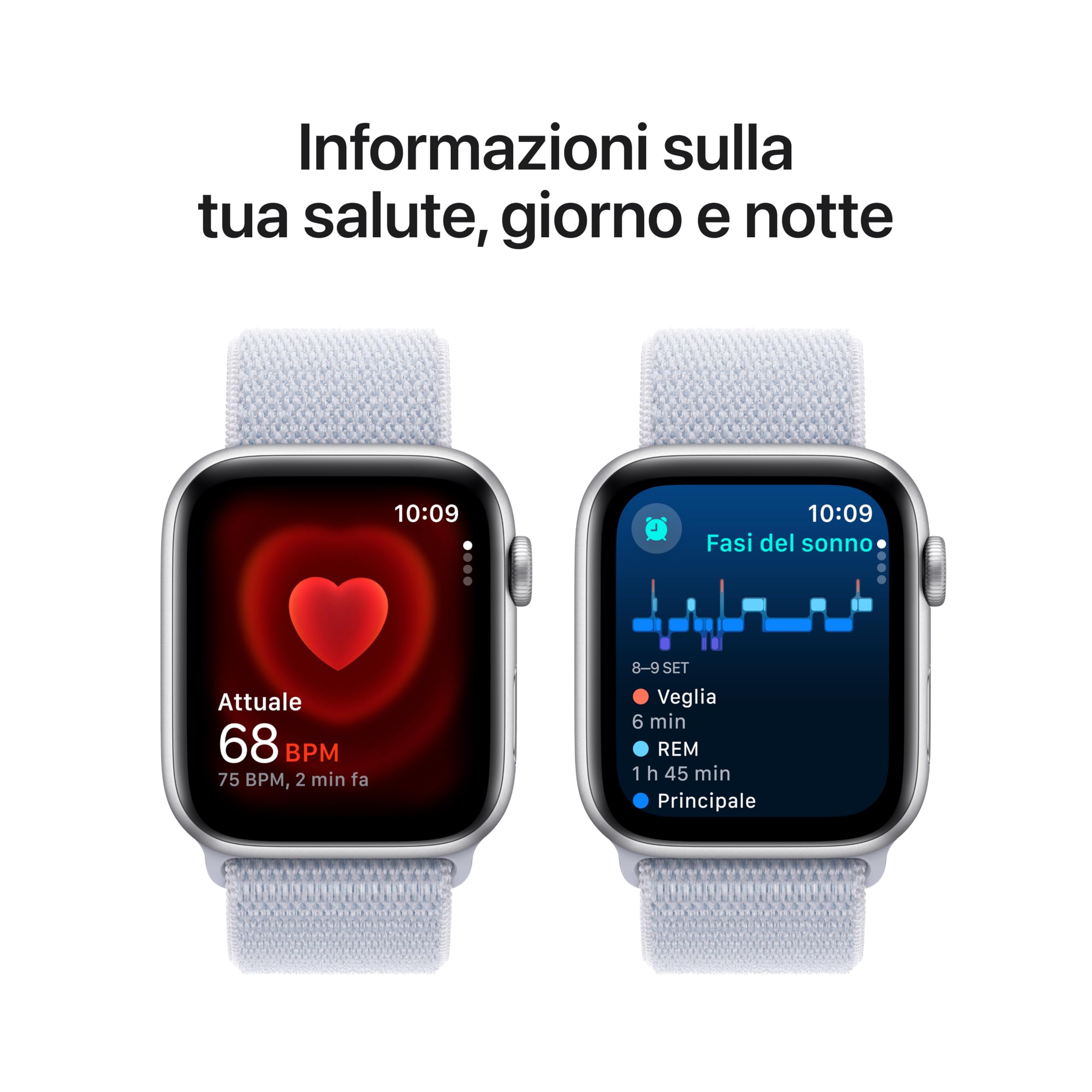 Apple Watch SE 2 gen GPS 44 mm smartwatch Argento Nuvola azzurra