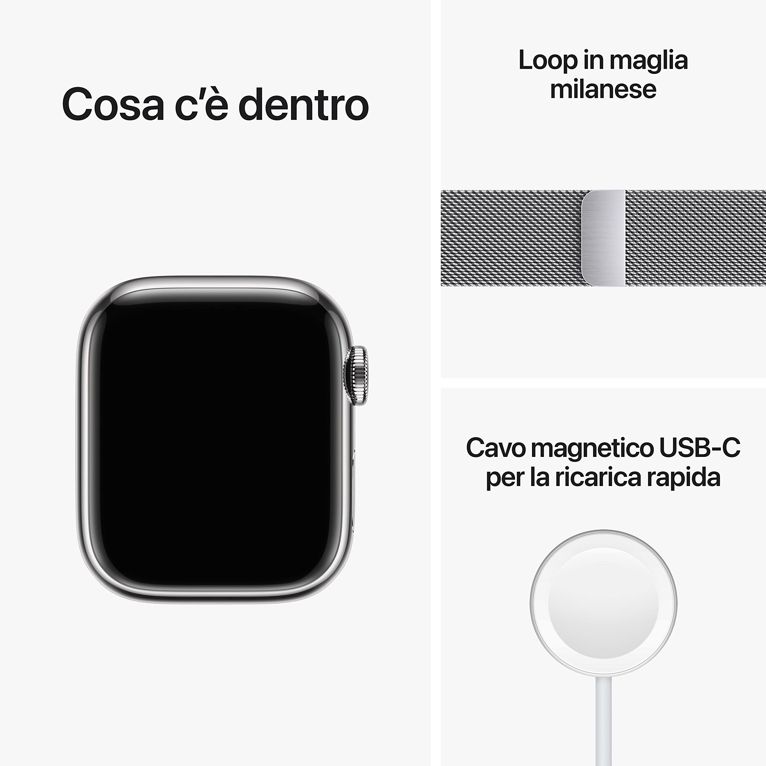 Apple Watch Series 8 smartwatch 41mm cellular acciaio argento