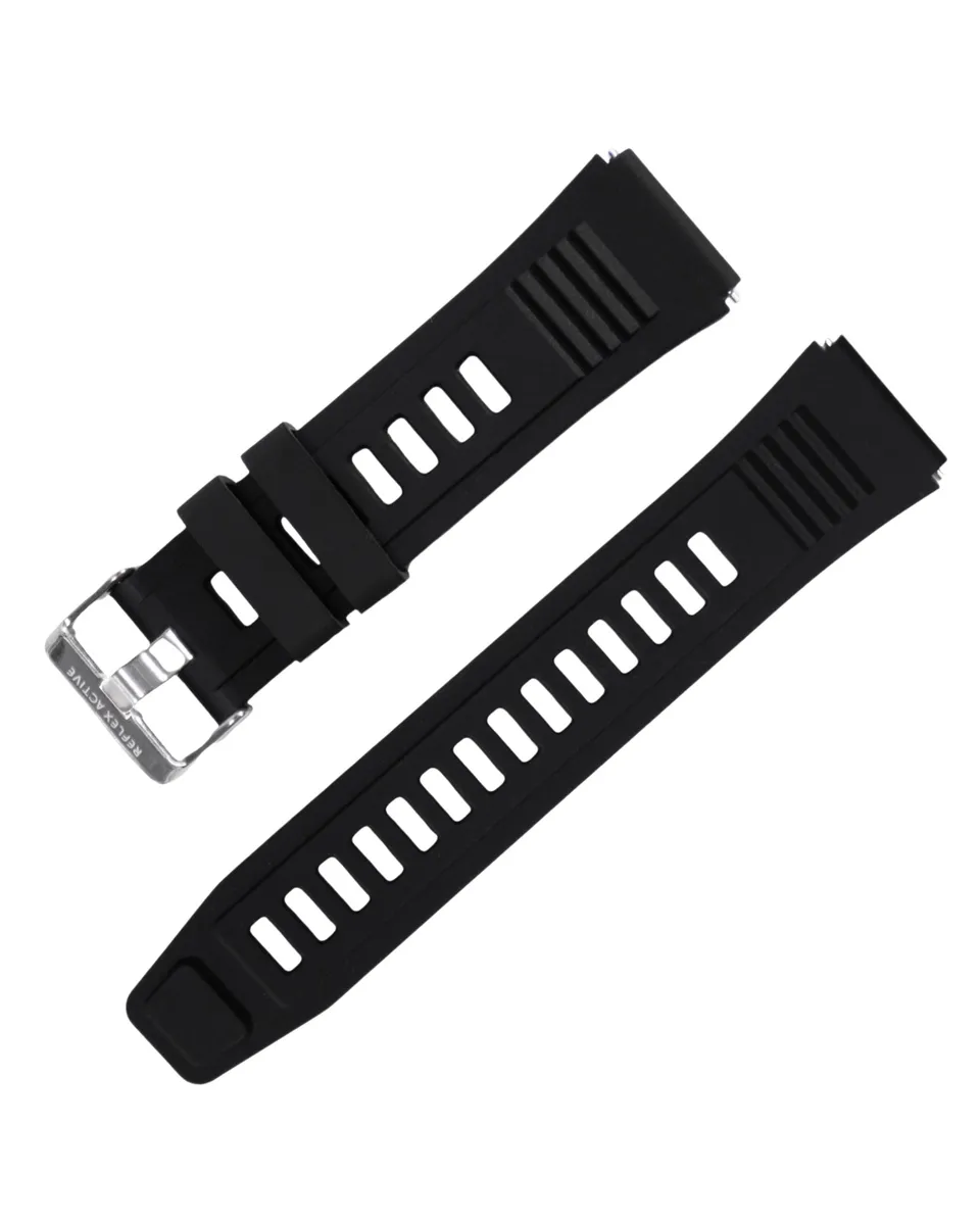 Reflex Active cinturino silicone nero 22mm fibbia argento