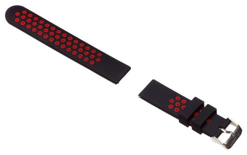 Garett Sport 17 cinturino nero-rosso silicone 20 mm