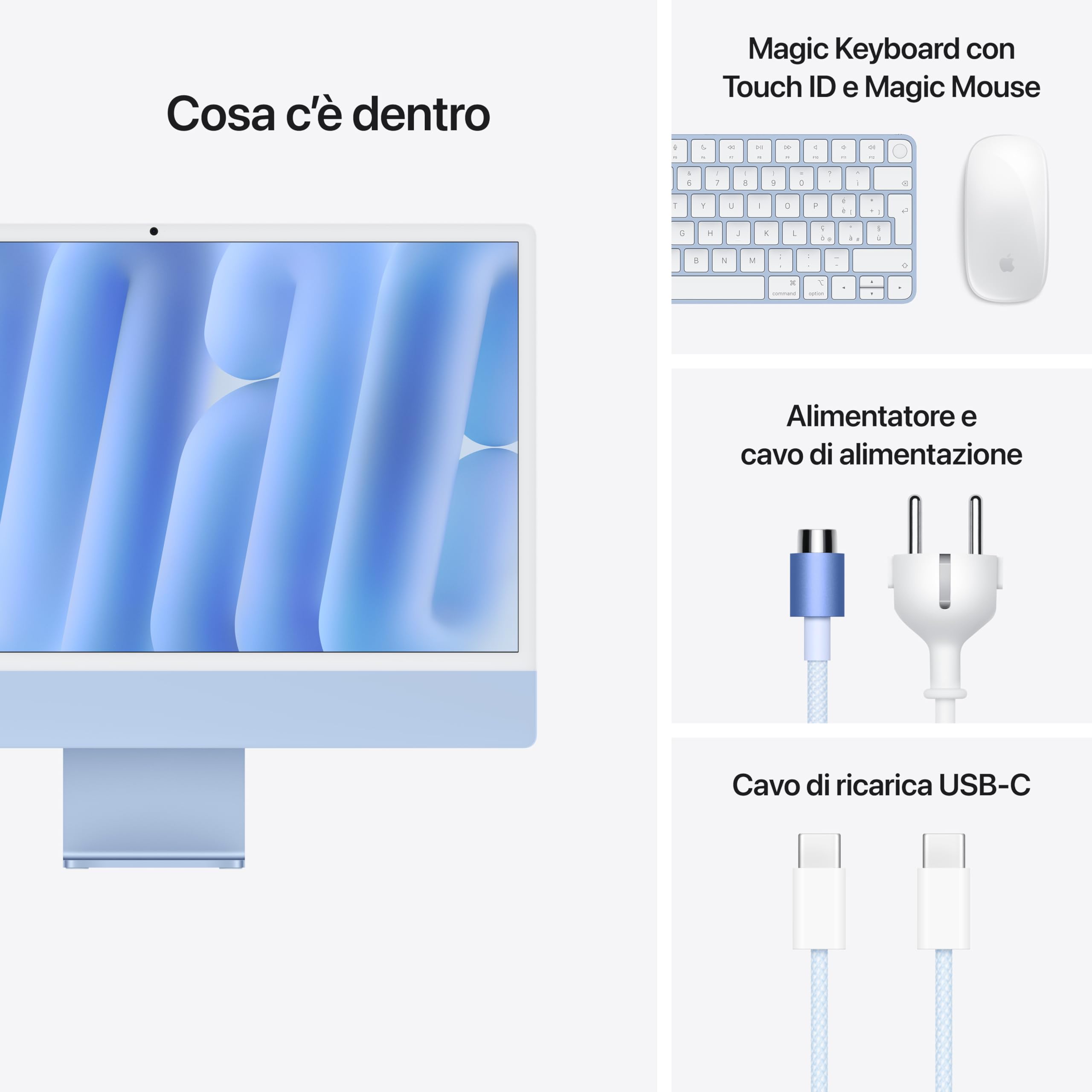 Apple iMac M4 computer 24" 16GB 256GB azzurro