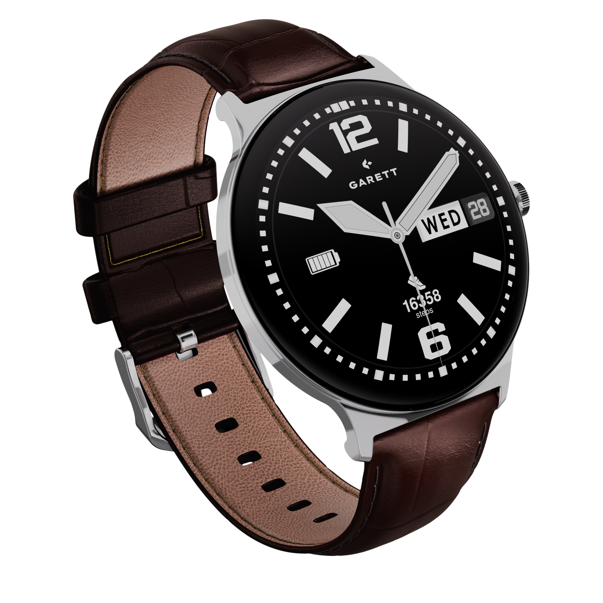 Garett Quantum Glow smartwatch argento acciaio AMOLED