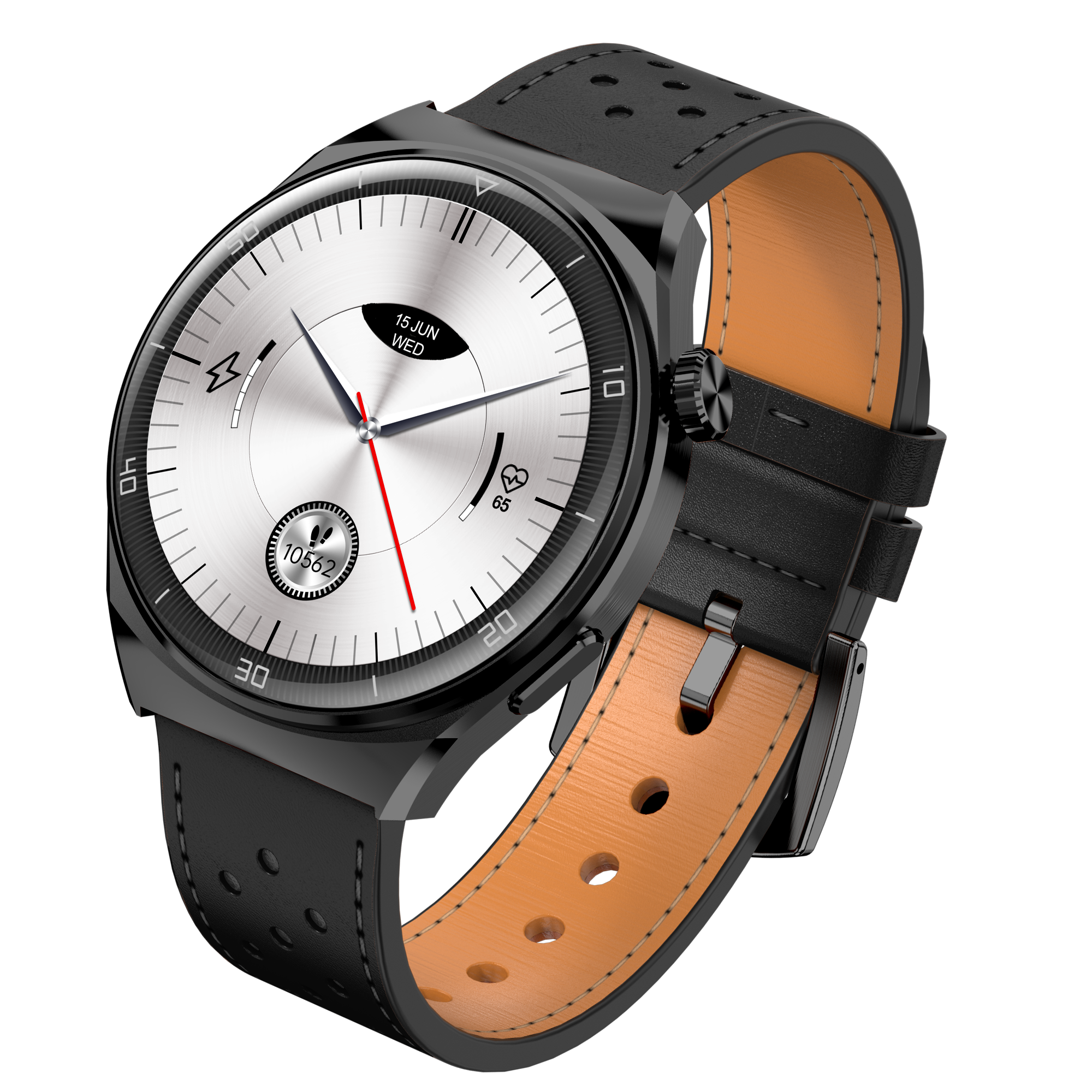 Garett V12 smartwatch nero pelle cinturino AMOLED