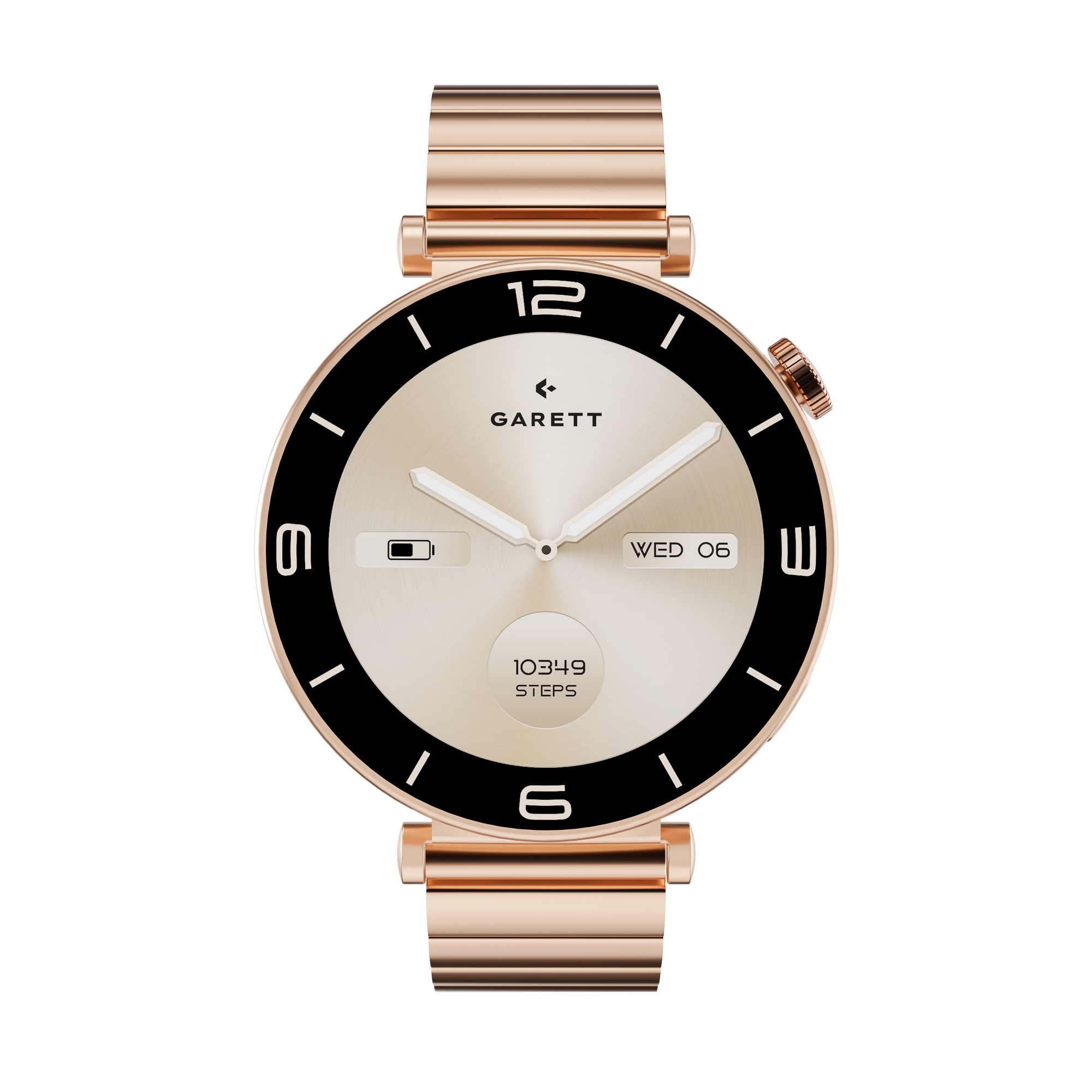 Garett Rose smartwatch oro rosa AMOLED bracciale+pelle