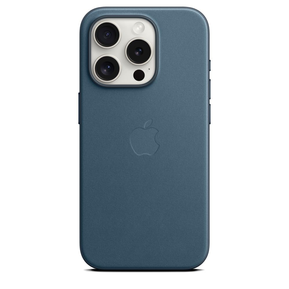 Apple FineWoven iPhone 15 Pro custodia MagSafe blu Pacifico