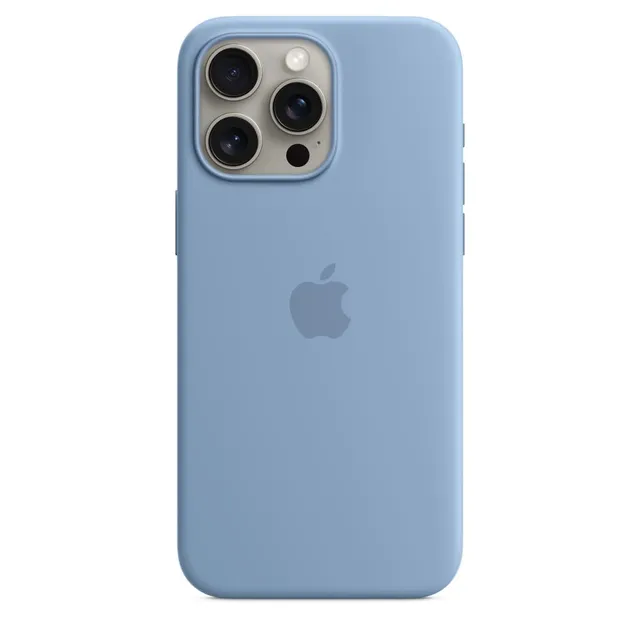 Apple iPhone 15 Pro Max Custodia MagSafe Silicone Blu Inverno