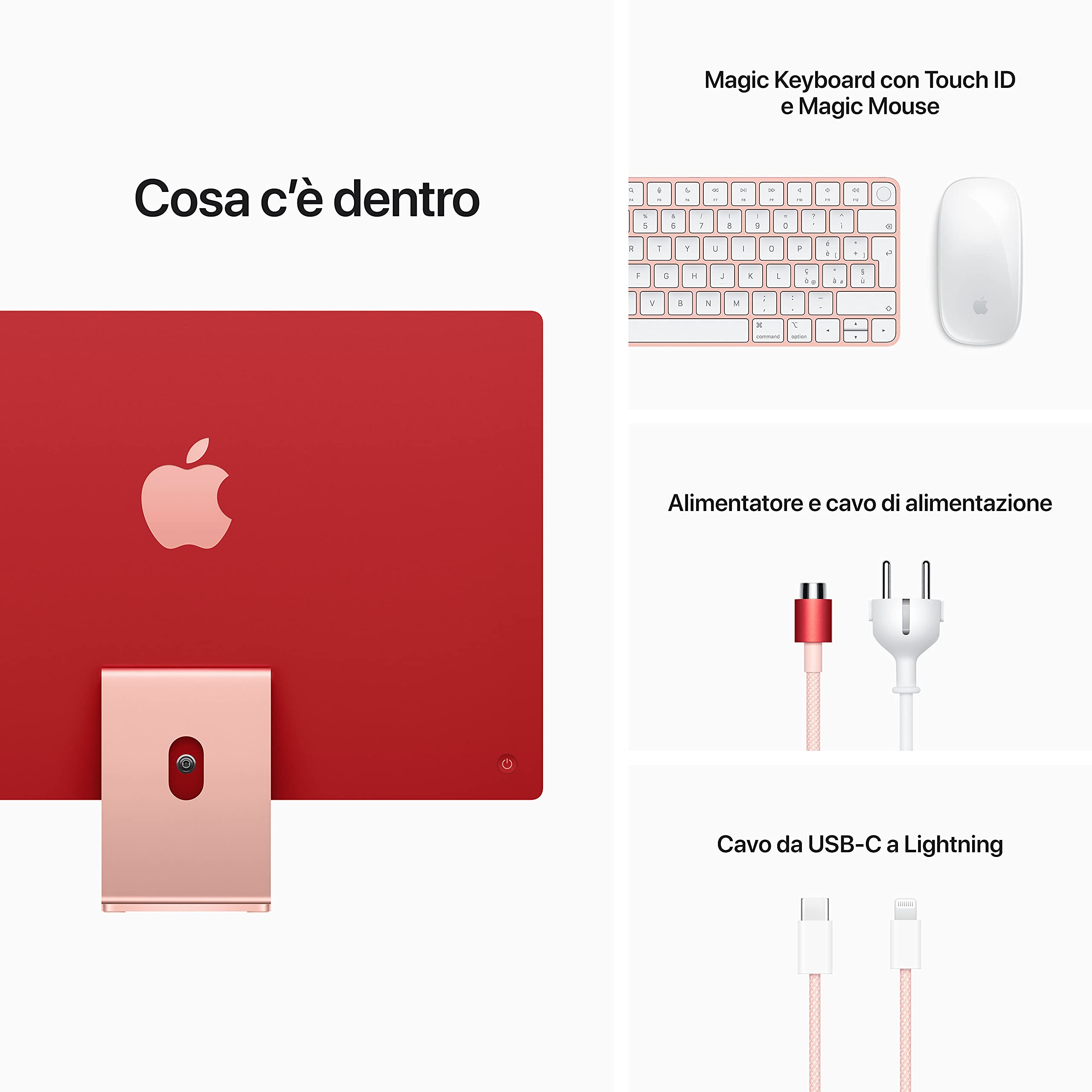 Apple iMac M1 2021 computer desktop 24" Rosa 512GB Retina 4,5K
