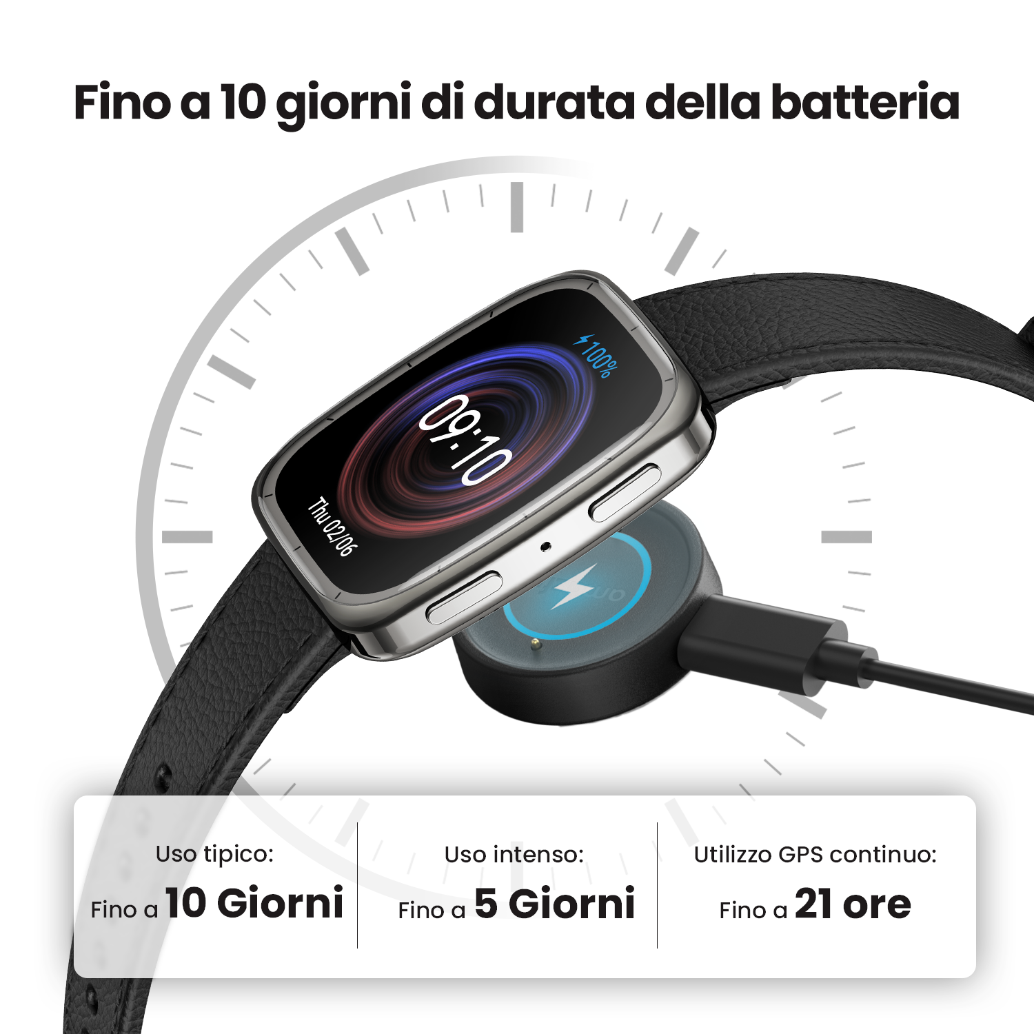 Amazfit Active 2 Square smartwatch nero 10 giorni batteria