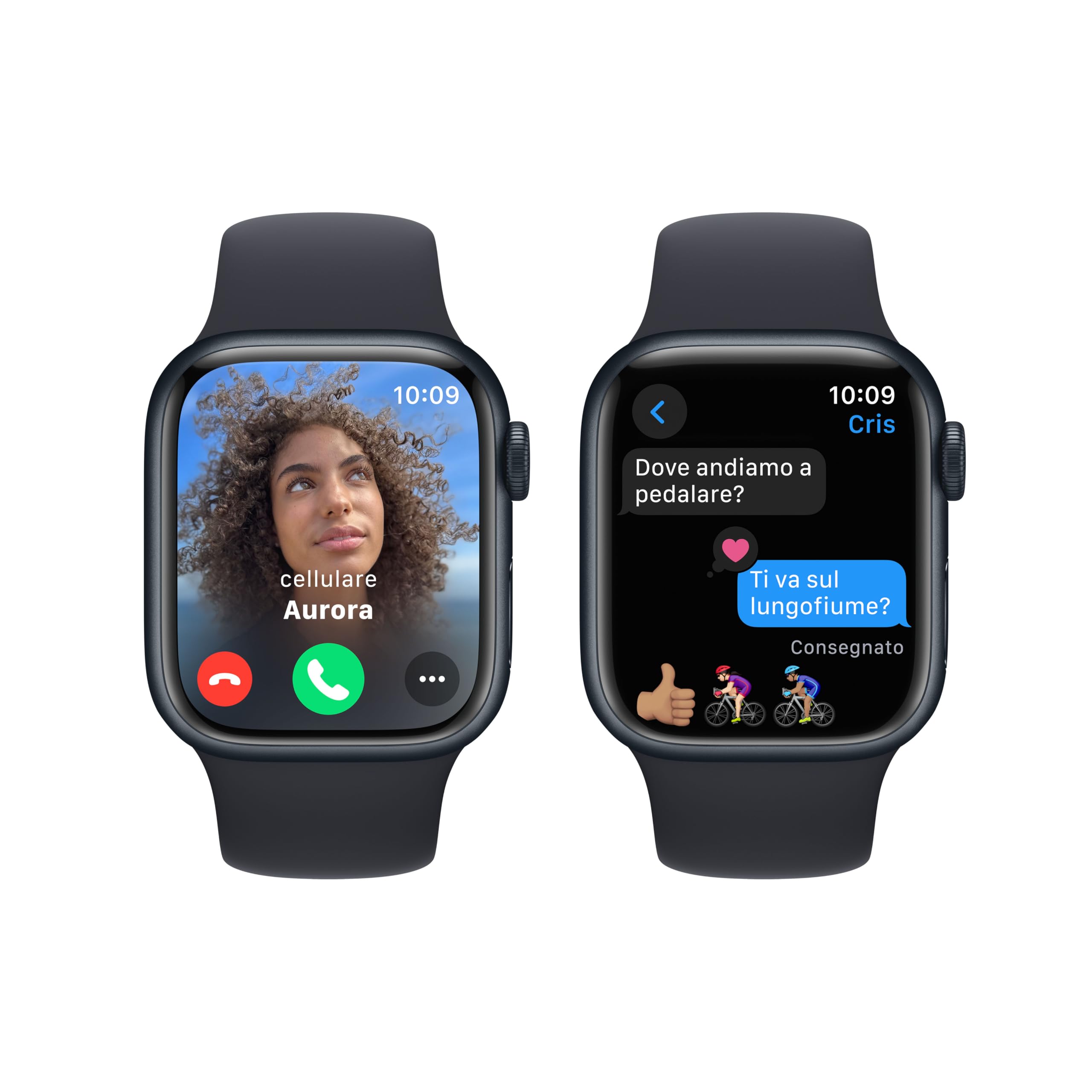 Apple Watch Series 9 GPS 41 mm smartwatch mezzanotte