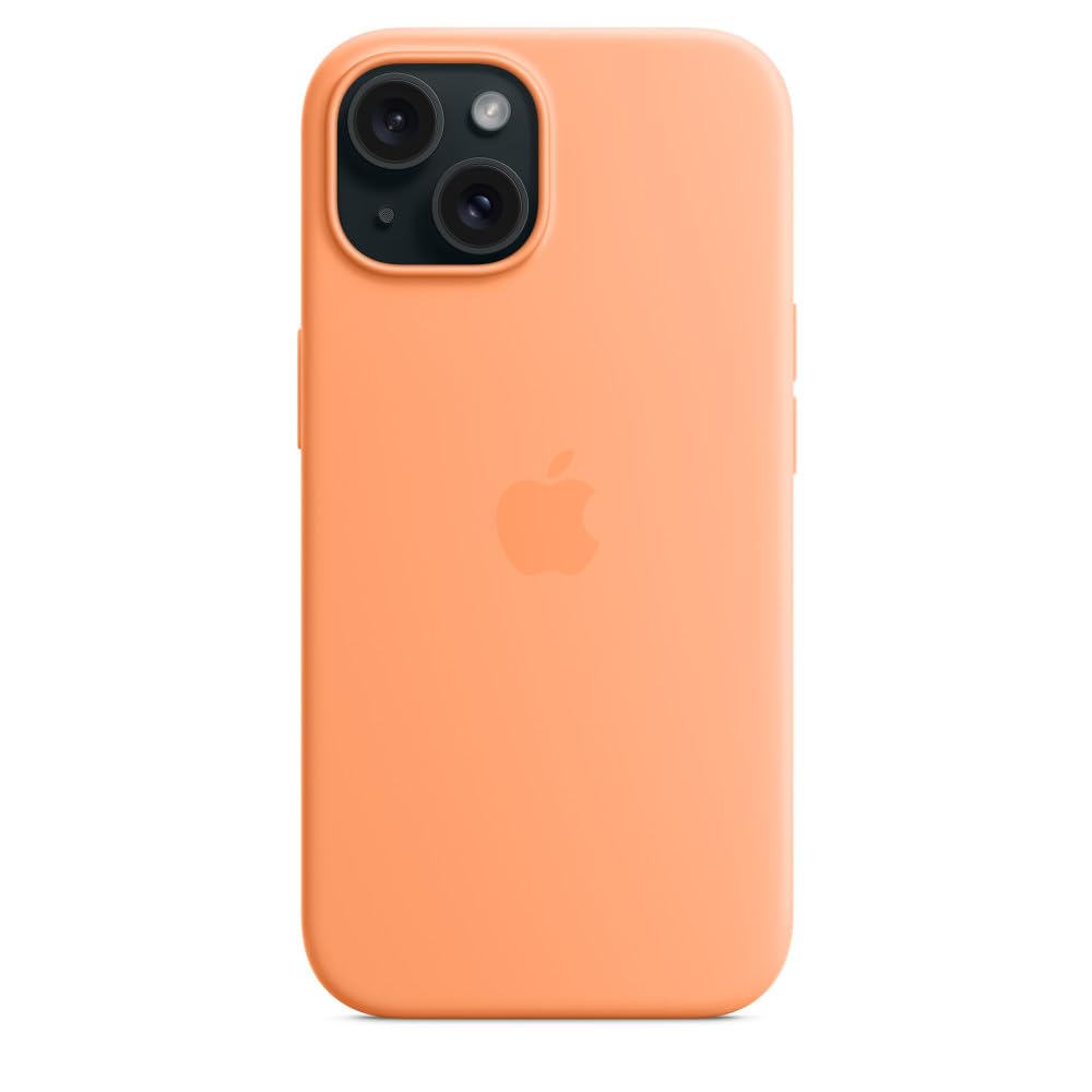 Apple Custodia MagSafe iPhone 15 cover silicone Aranciata