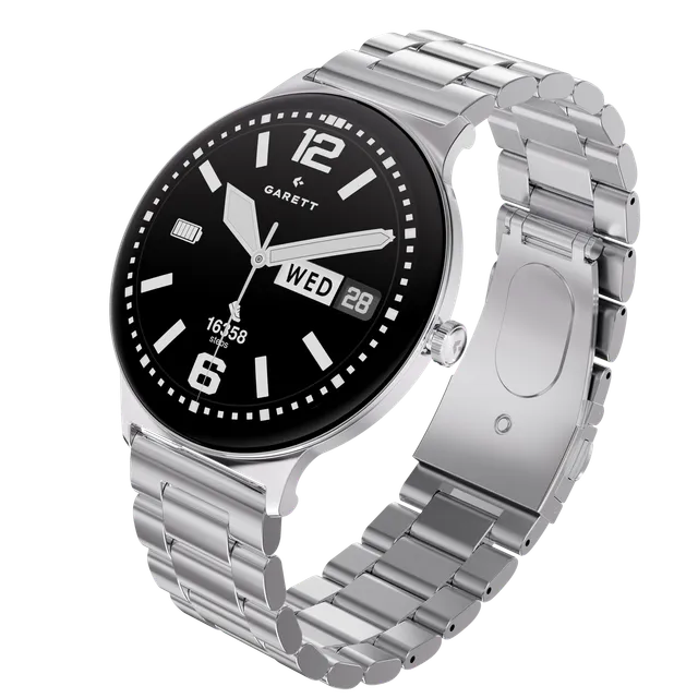 Garett Quantum Glow smartwatch argento acciaio AMOLED