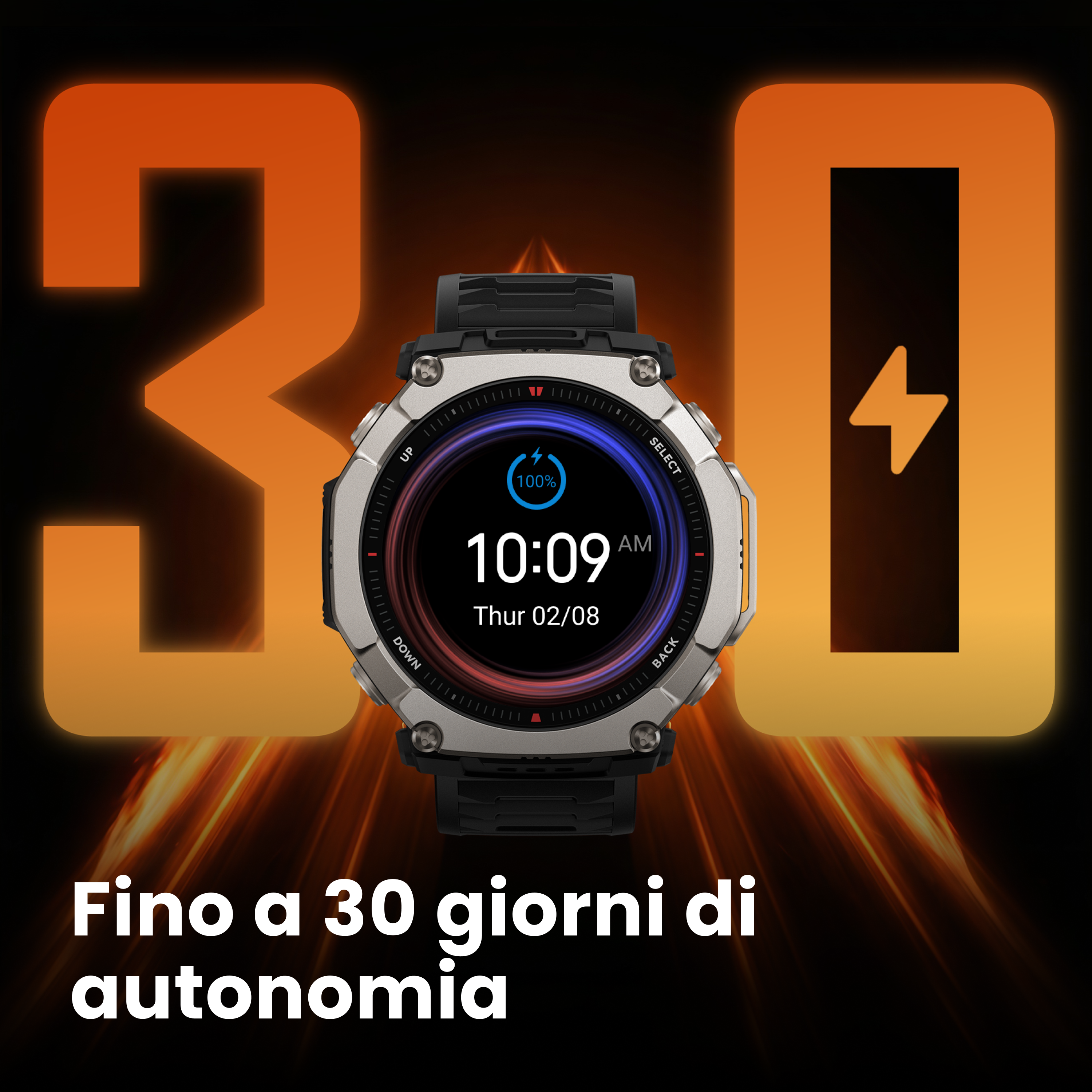 Amazfit T-Rex Ultra 2 smartwatch Black Magma titanio