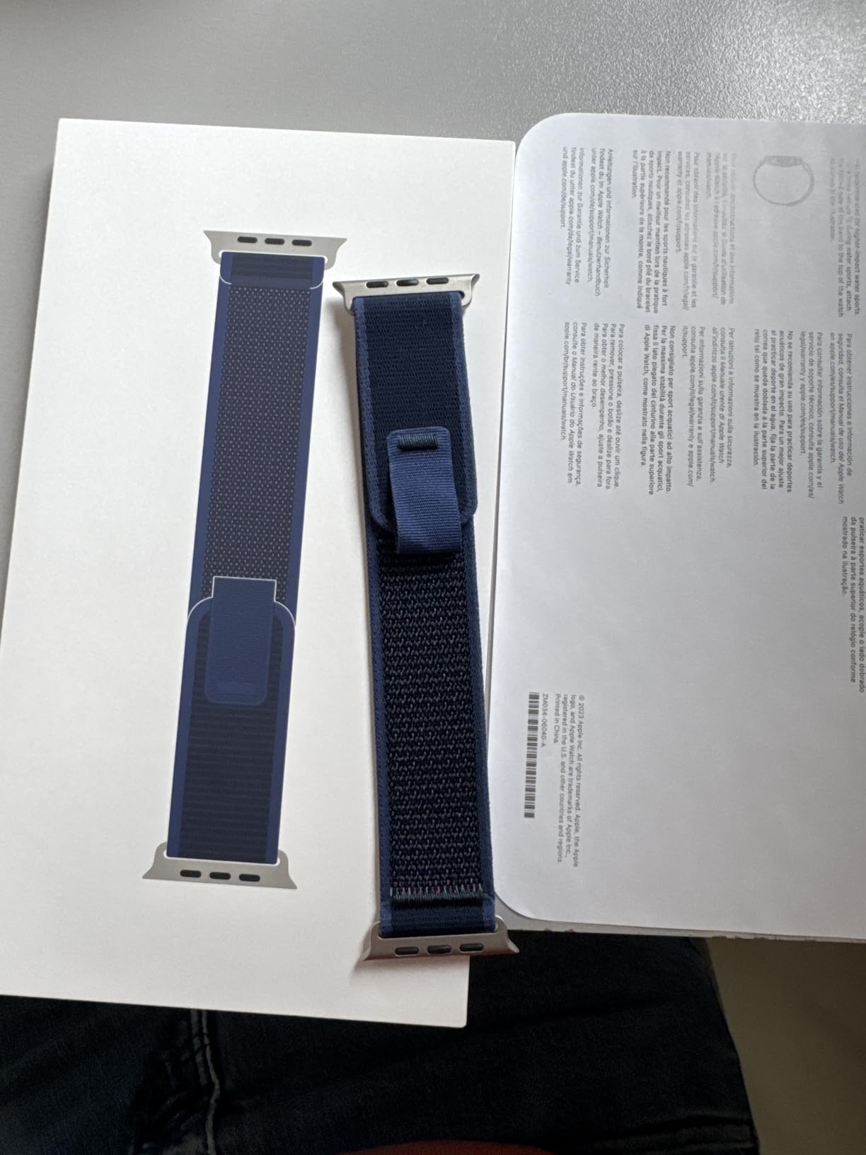 Apple Watch Trail Loop 49 mm cinturino blu nylon S/M