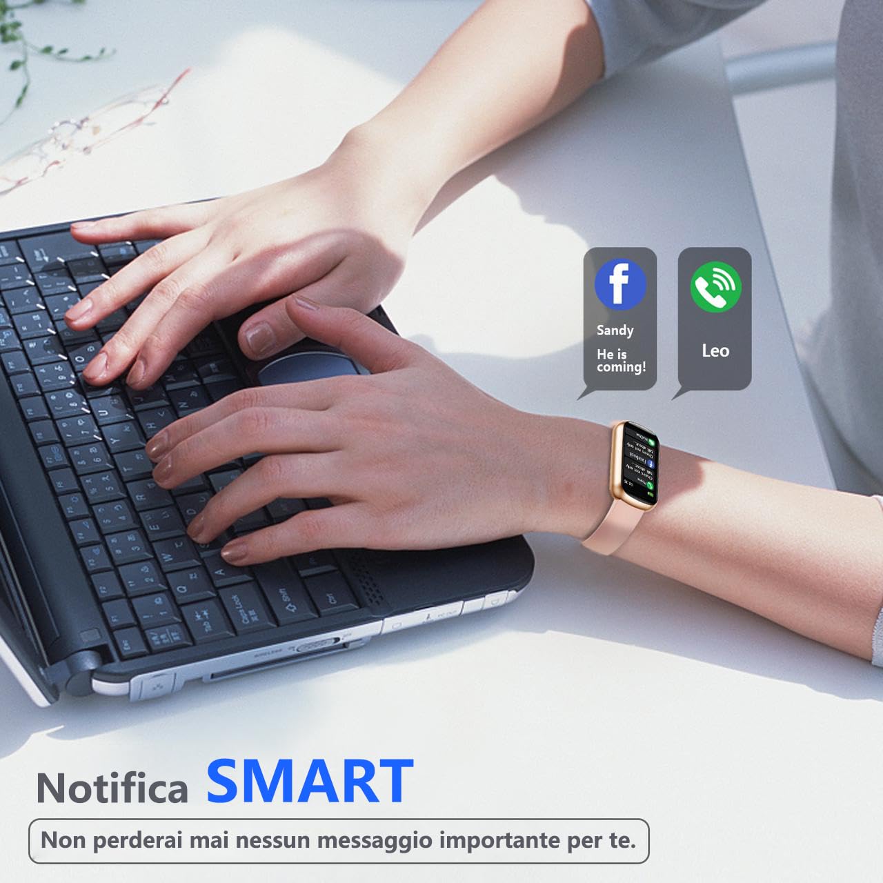Fitvii Slim fitness tracker smartwatch pressione IP68