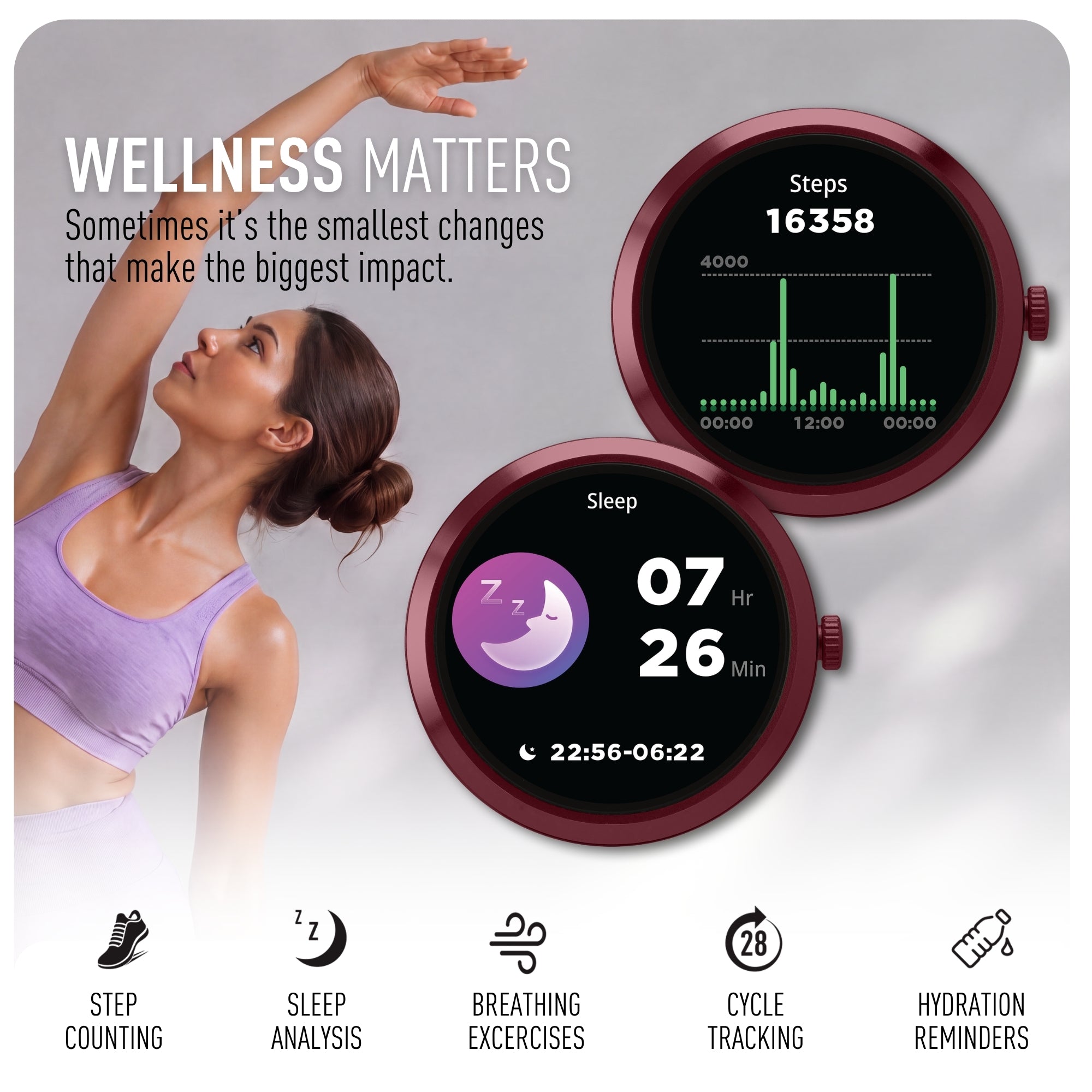 Reflex Active Spectra smartwatch dark berry amoled