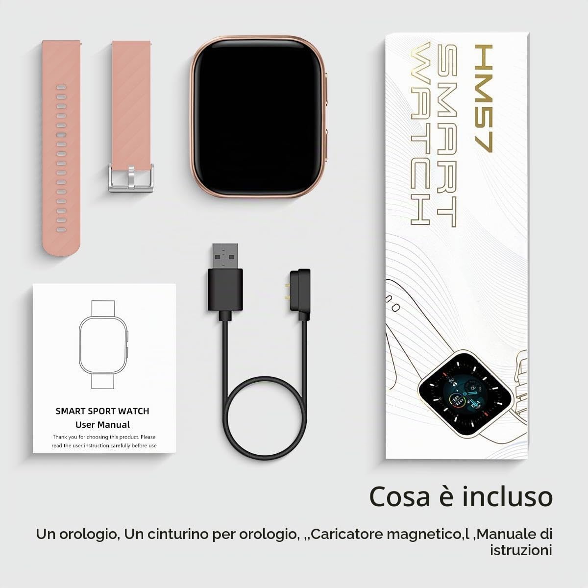 Fitvii HM57 smartwatch oro rosa battito pressione sonno