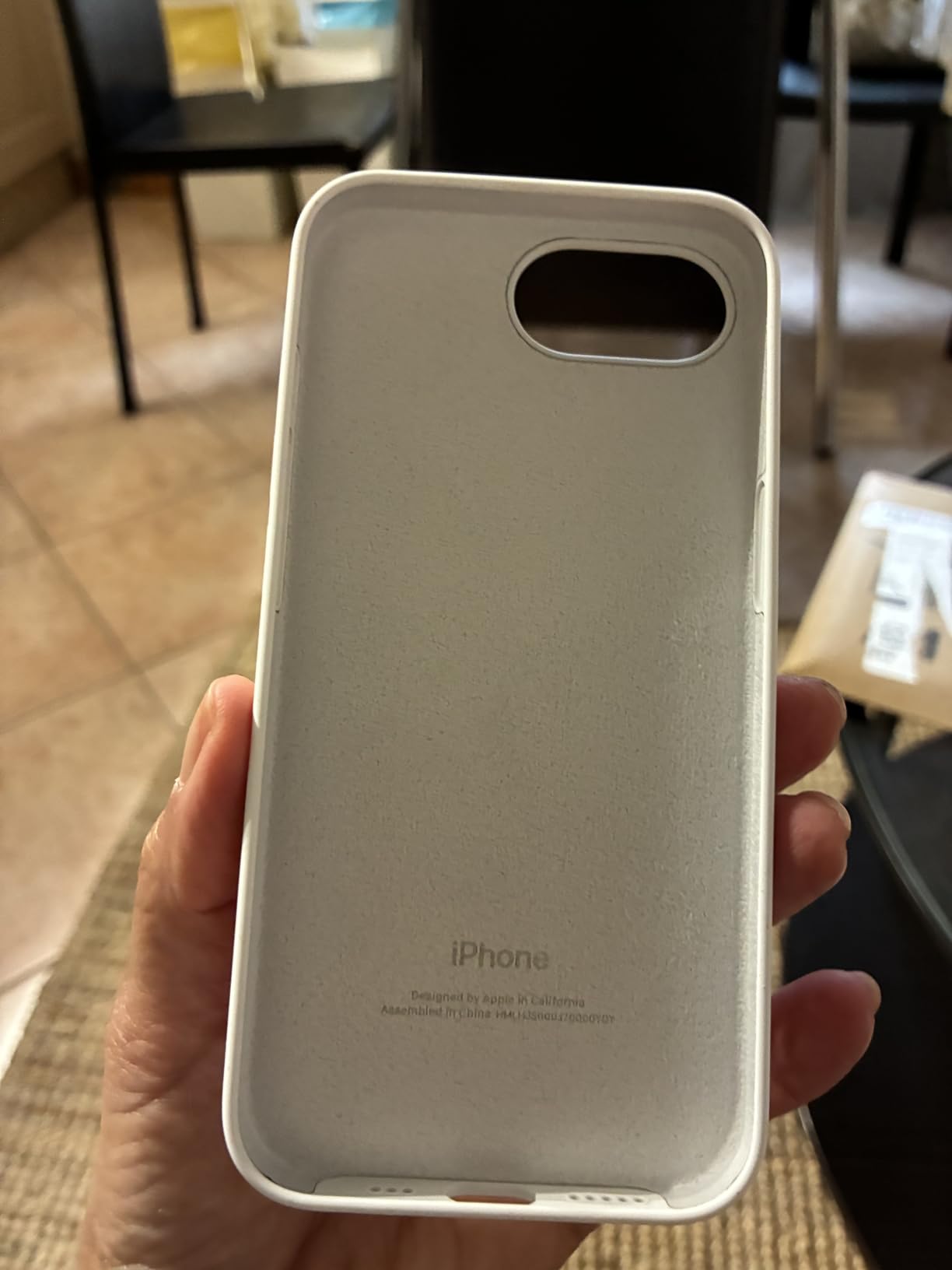 Apple iPhone 16e Custodia Silicone Bianco microfibra