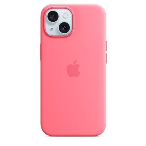 Apple iPhone 15 custodia MagSafe silicone rosa antigraffio