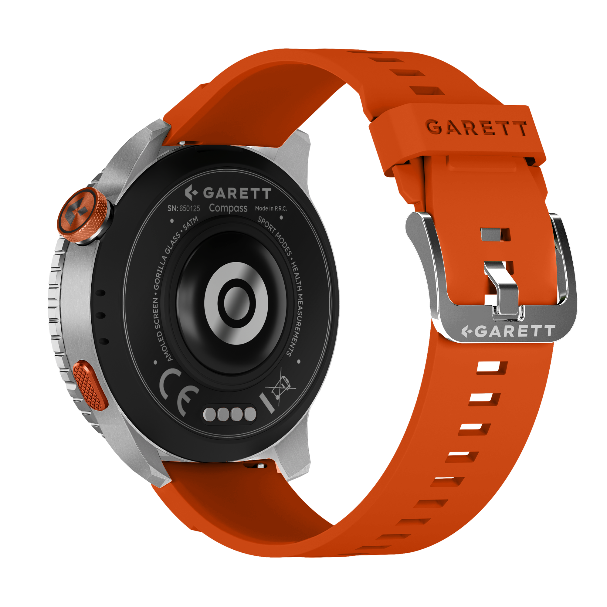 Garett Compass GPS smartwatch argento AMOLED