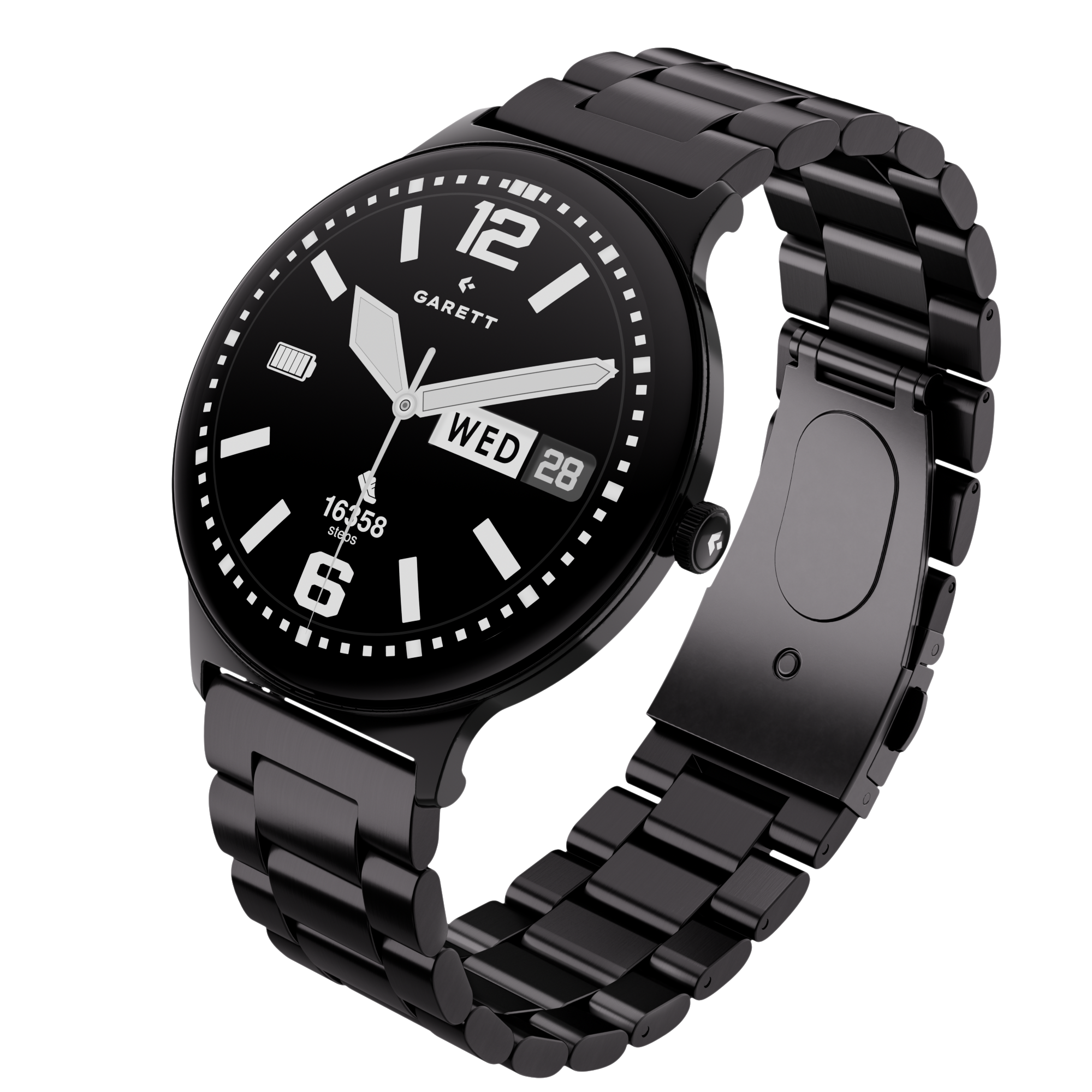 Garett Quantum Glow smartwatch nero acciaio AMOLED