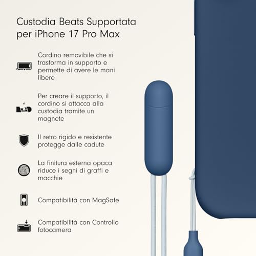 Beats Custodia iPhone 17 Pro Max MagSafe Blu roccia madre