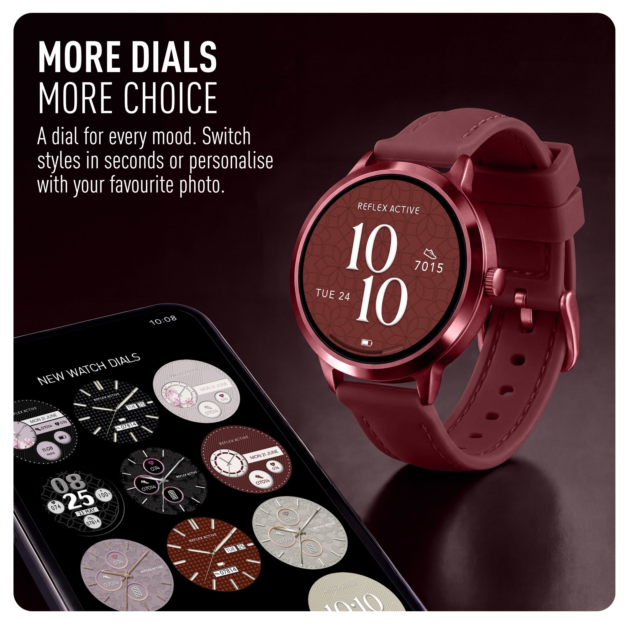 Reflex Active Spectra smartwatch dark berry amoled