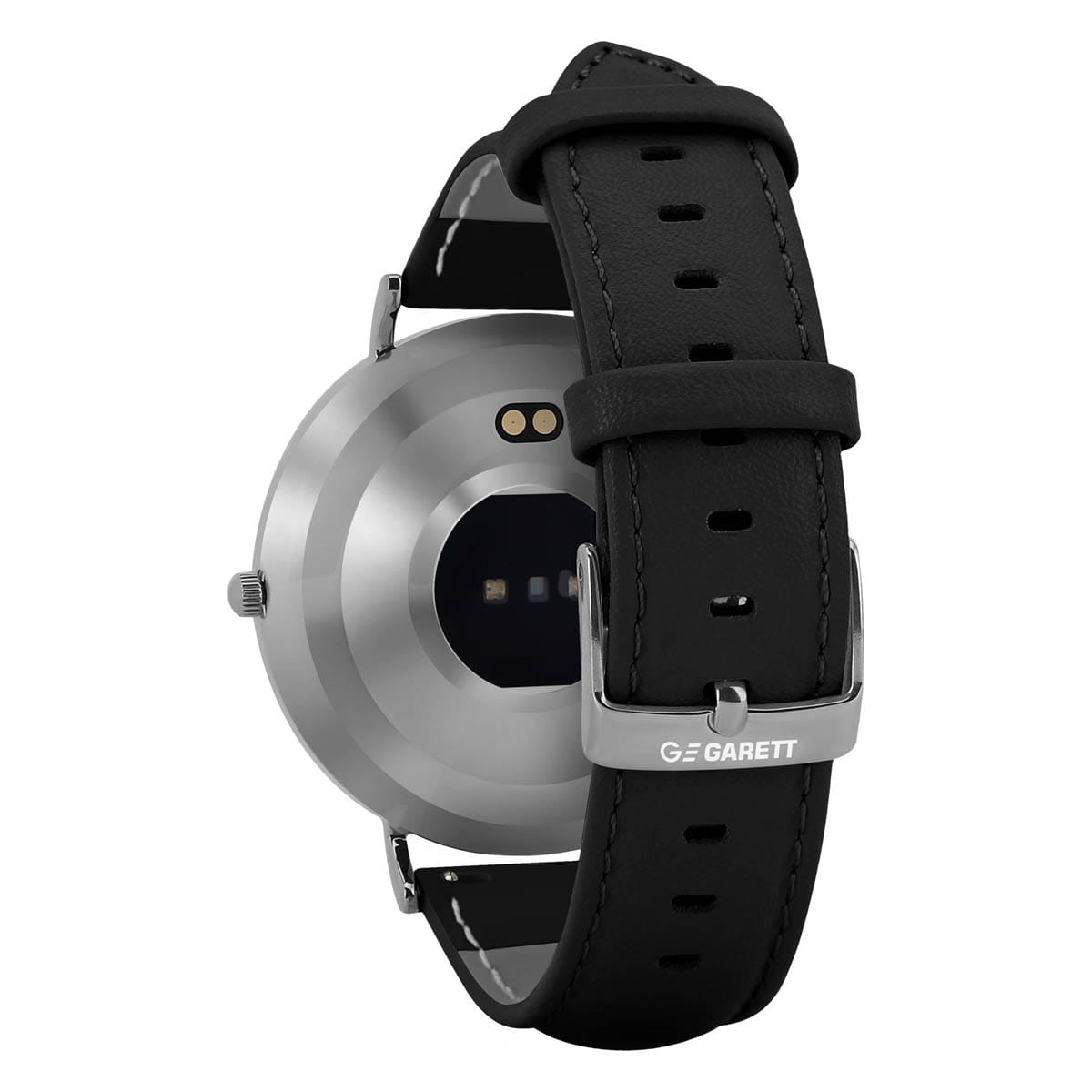 Garett Verona smartwatch pelle argento-nero AMOLED