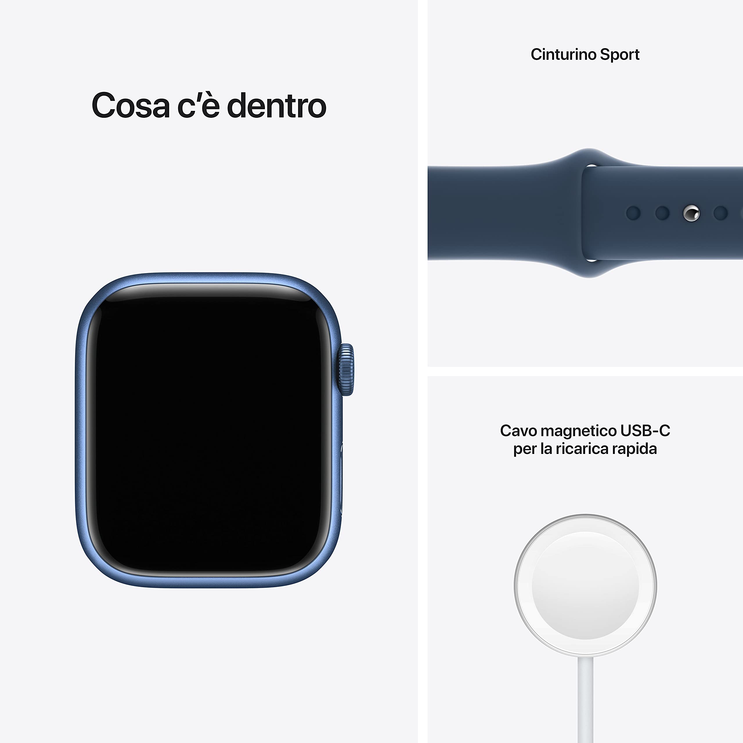 Apple Watch Series 7 smartwatch 45mm GPS+Cellular blu alluminio