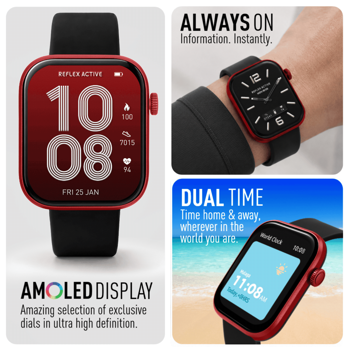 Reflex Active Spectra RA-SP-300S-08 smartwatch nero AMOLED