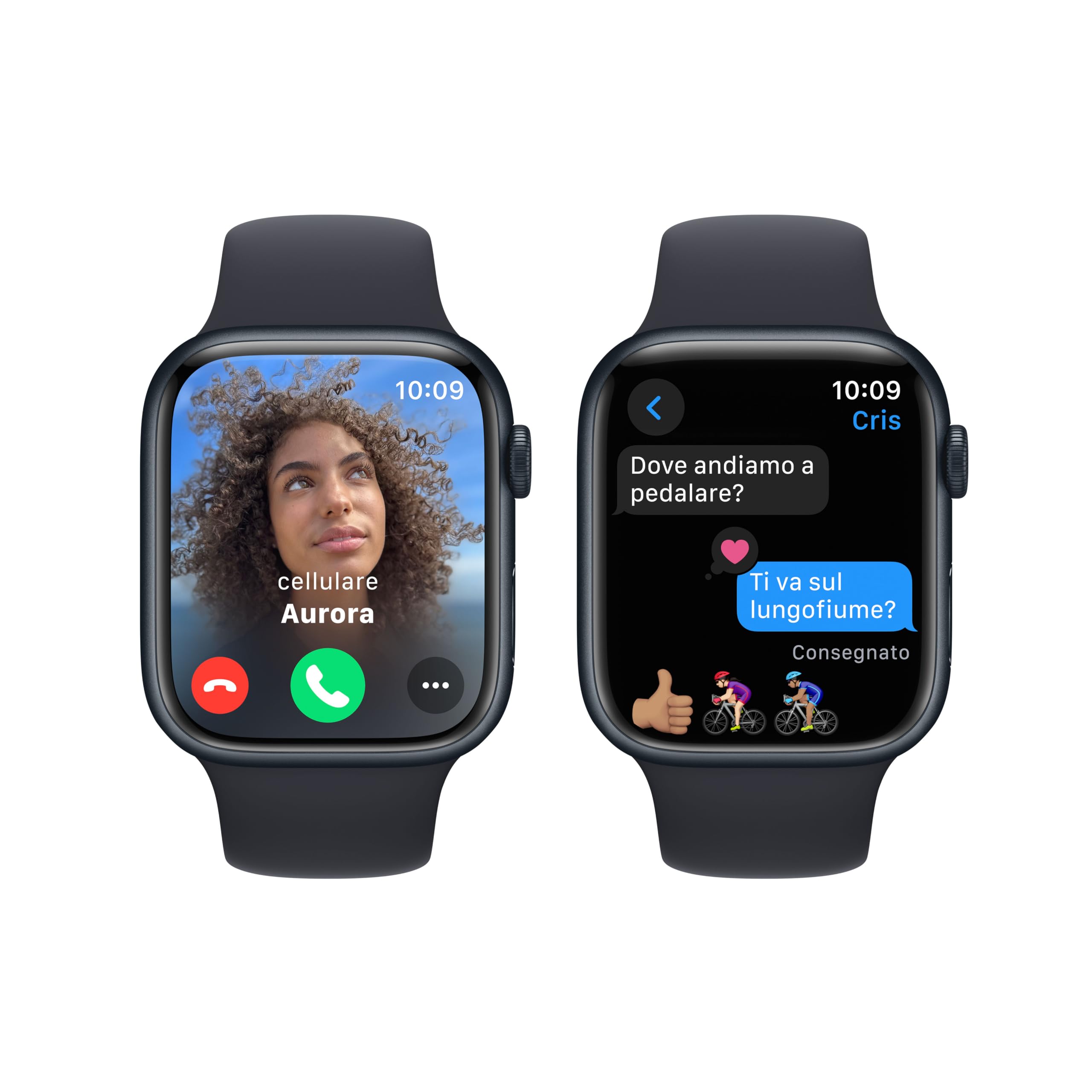 Apple Watch Series 9 45mm smartwatch GPS mezzanotte M/L