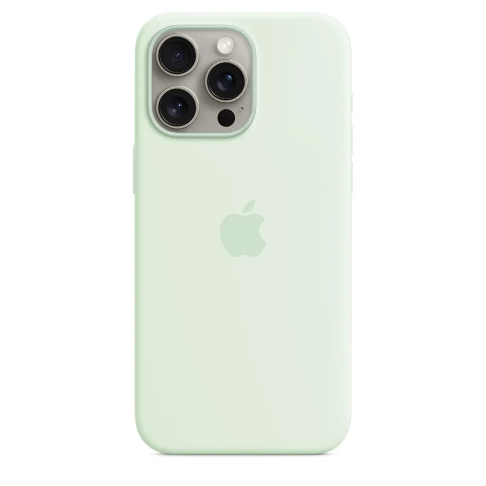 Apple iPhone 15 Pro Max custodia silicone menta fredda MagSafe