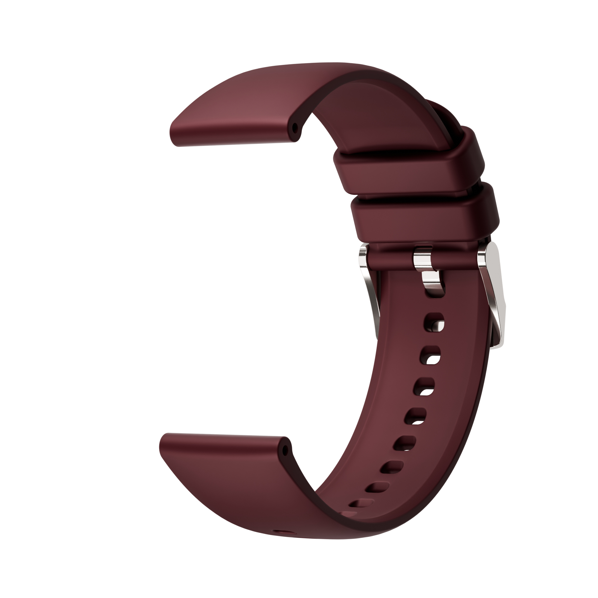 Maoo cinturino silicone rosso fibbia argento sport