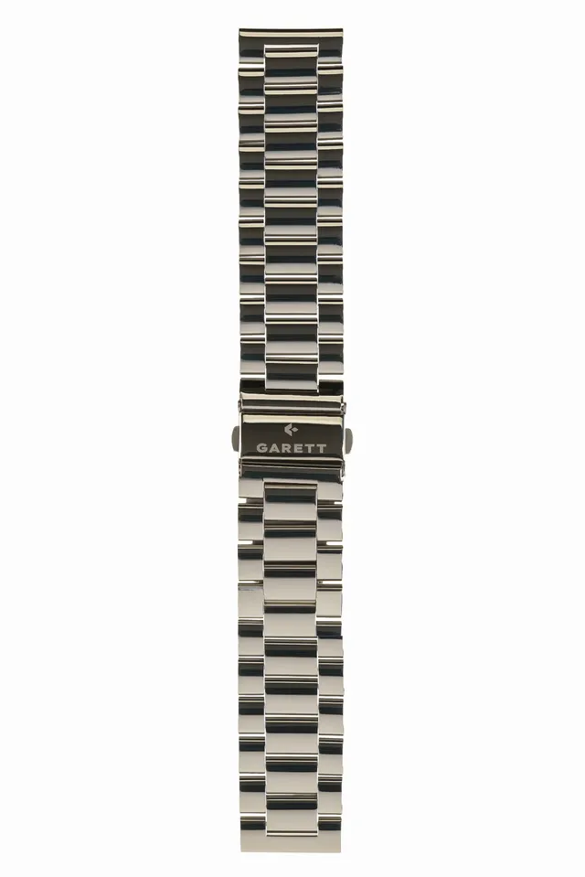 Garett Cinturino Acciaio Argento 22 mm a farfalla