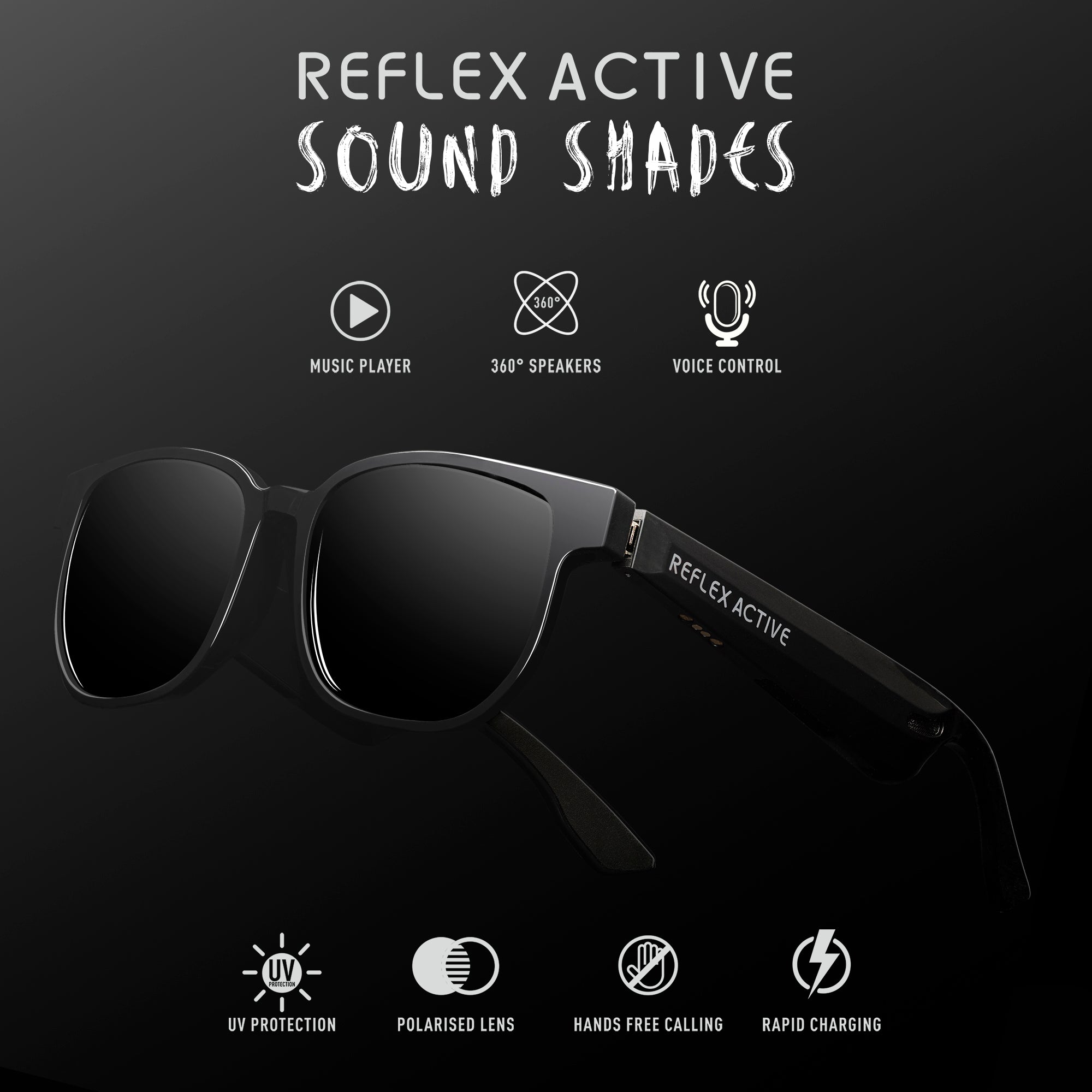 Reflex Active Sound Shades SS-0001 occhiali audio nero polarizzate
