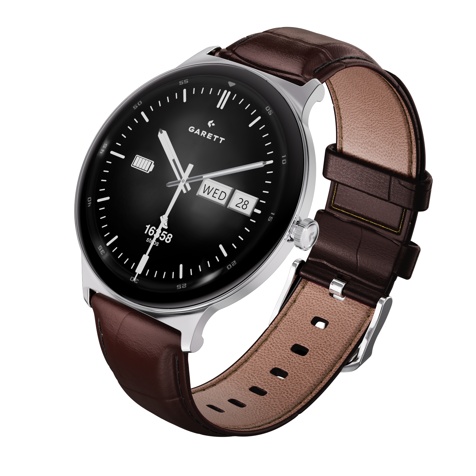Garett Quantum smartwatch acciaio argento AMOLED