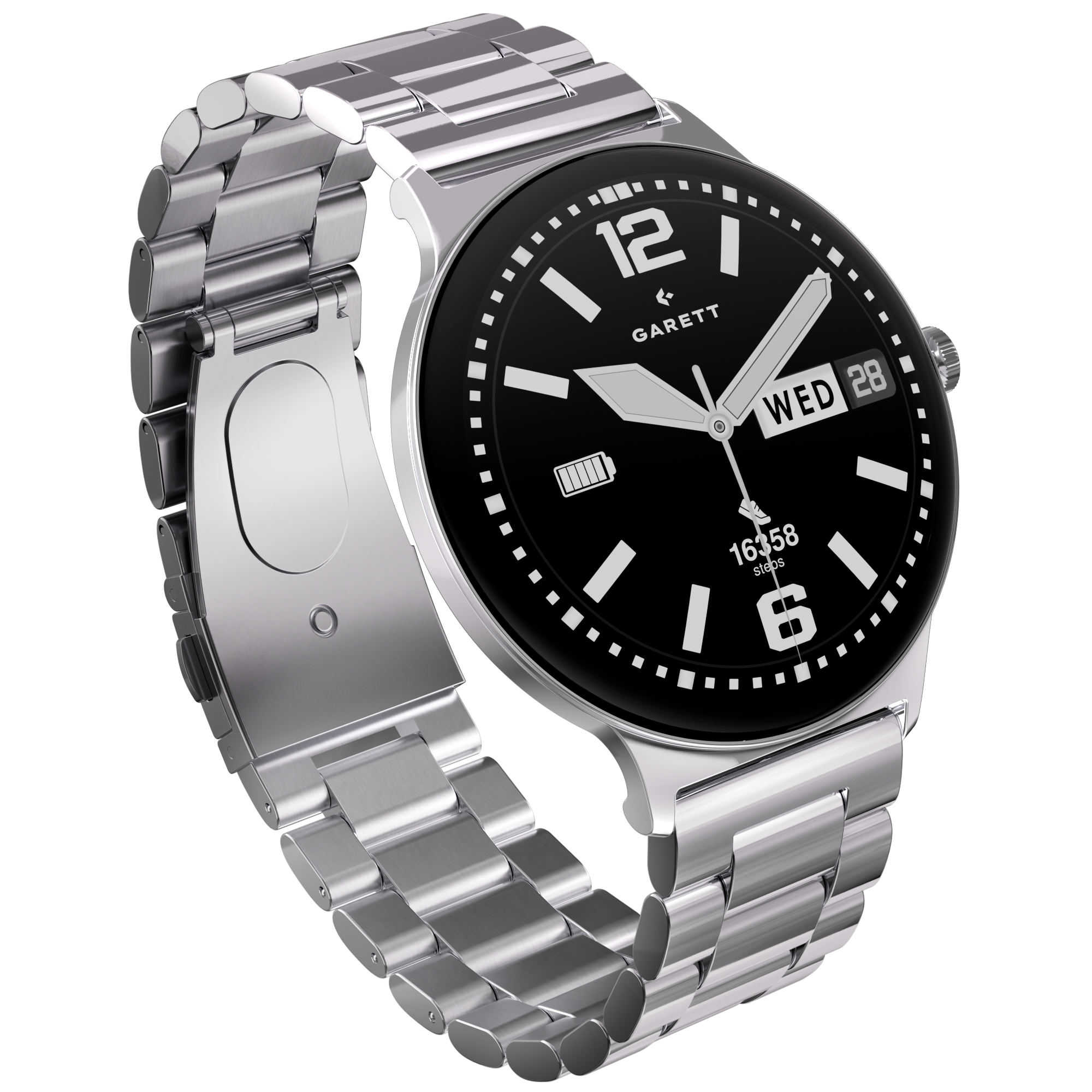 Garett Quantum Glow smartwatch argento acciaio AMOLED