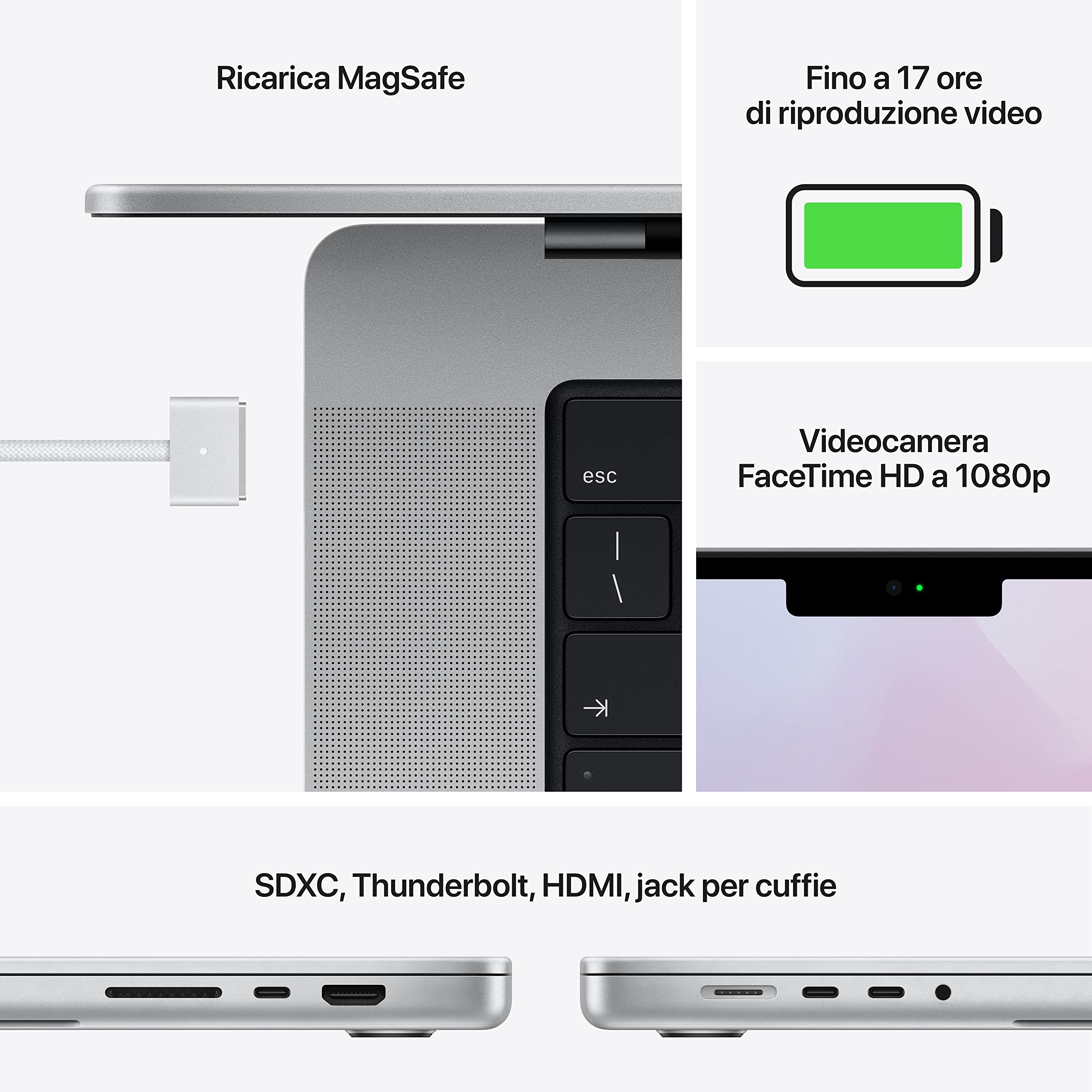Apple MacBook Pro 14 2021 M1 Pro notebook 16GB 1TB argento