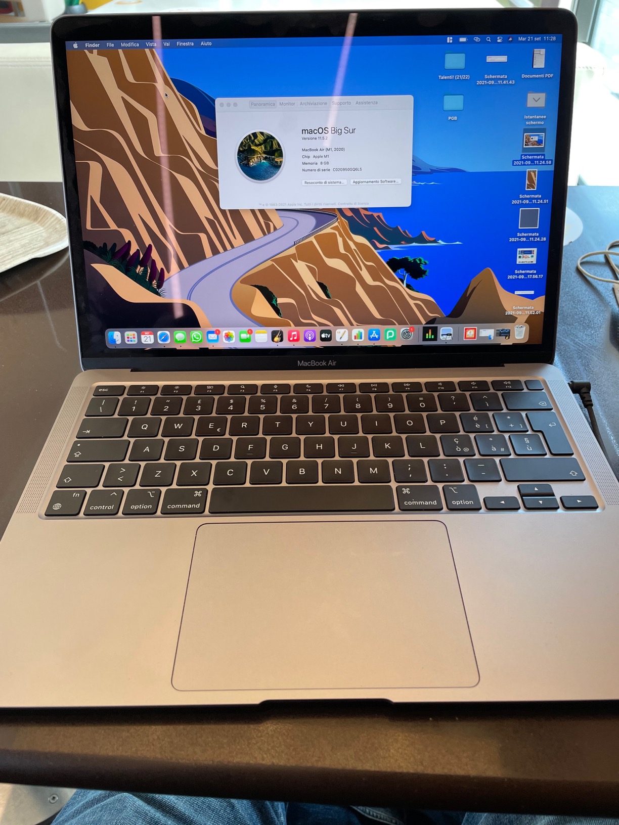 Apple MacBook Air 2020 M1 Notebook 13" 8GB 512GB Grigio siderale