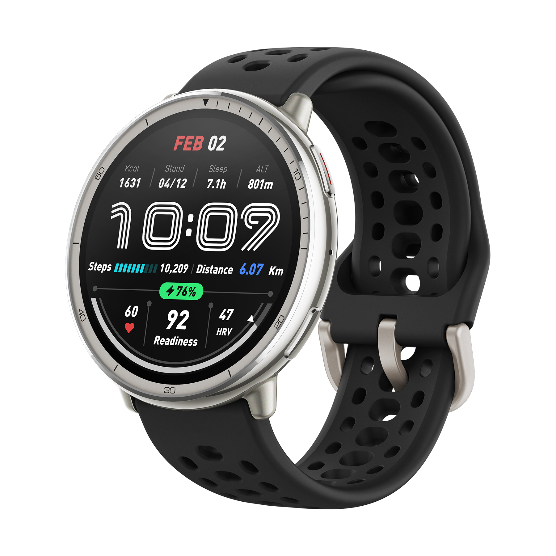 Amazfit Active 2 Premium smartwatch pelle nera NFC