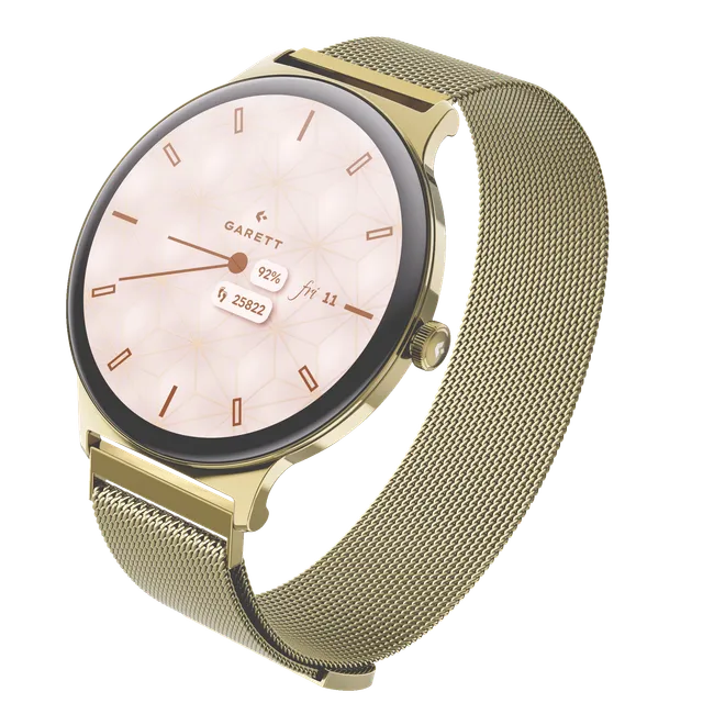 Garett Verona 2 smartwatch oro maglia mesh AMOLED