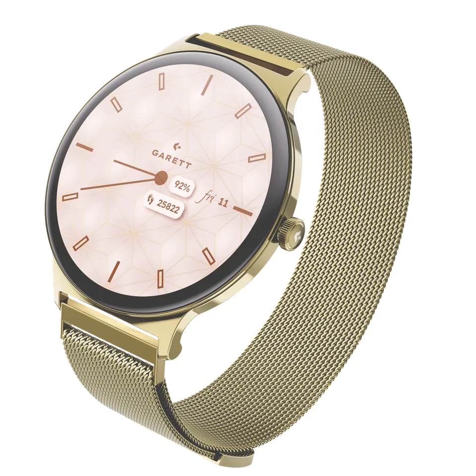Garett Verona 2 smartwatch oro maglia mesh AMOLED