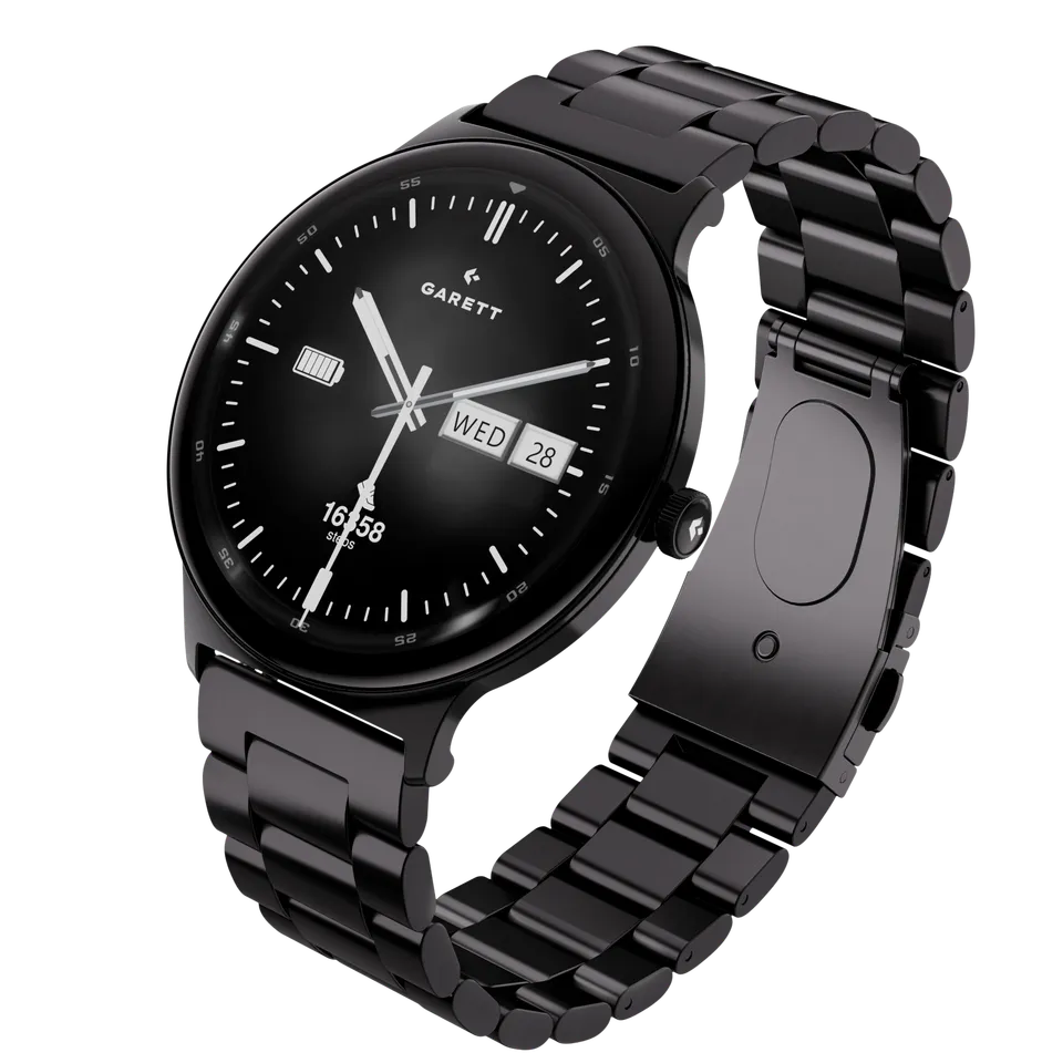 Garett Quantum smartwatch nero acciaio AMOLED