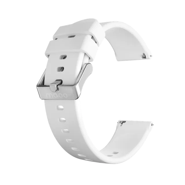 Maoo cinturino in silicone bianco argento 22mm